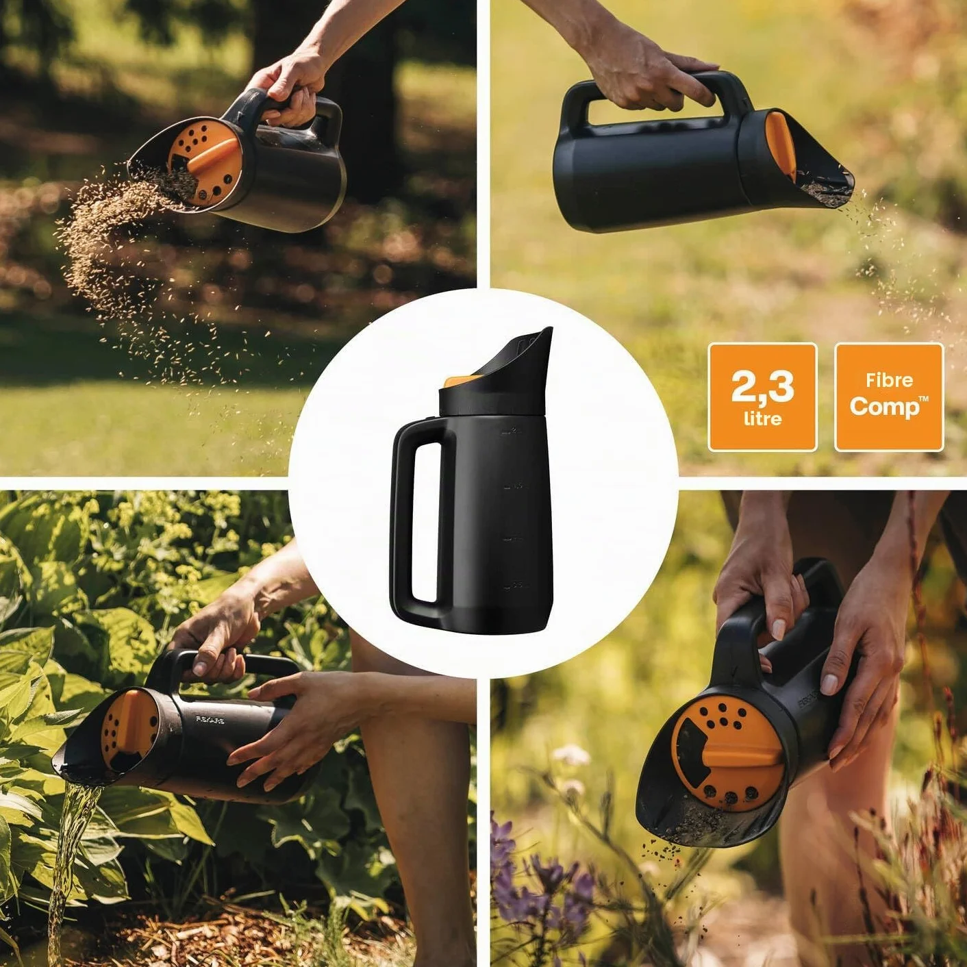 Fiskars Épandeur Solid 30 cm Plastique Renforcé de Fibres de Verre Noir/Orange