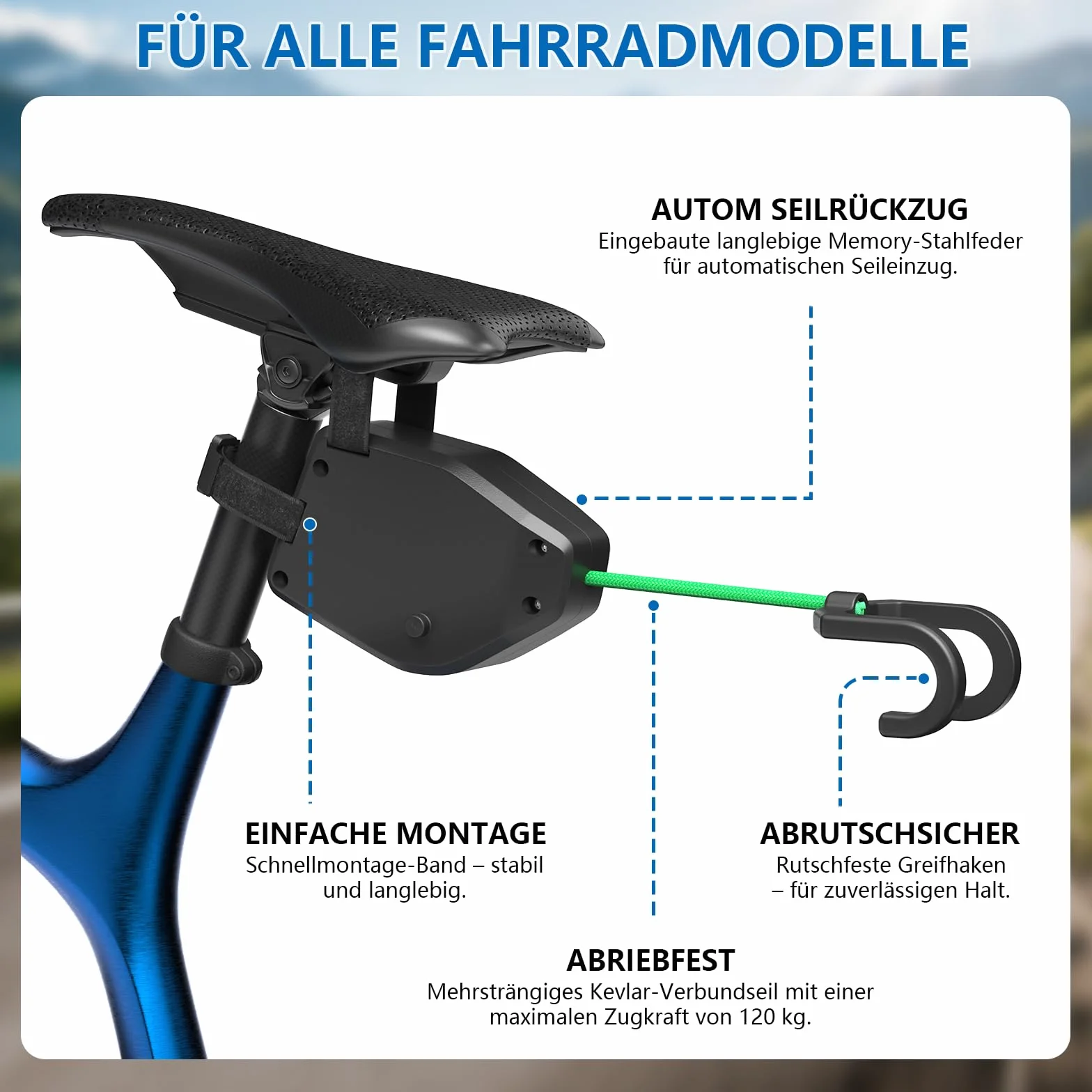 FIVAVA Corde de Remorquage de Vélo Rétractable, Barre Traction Velo Enfant