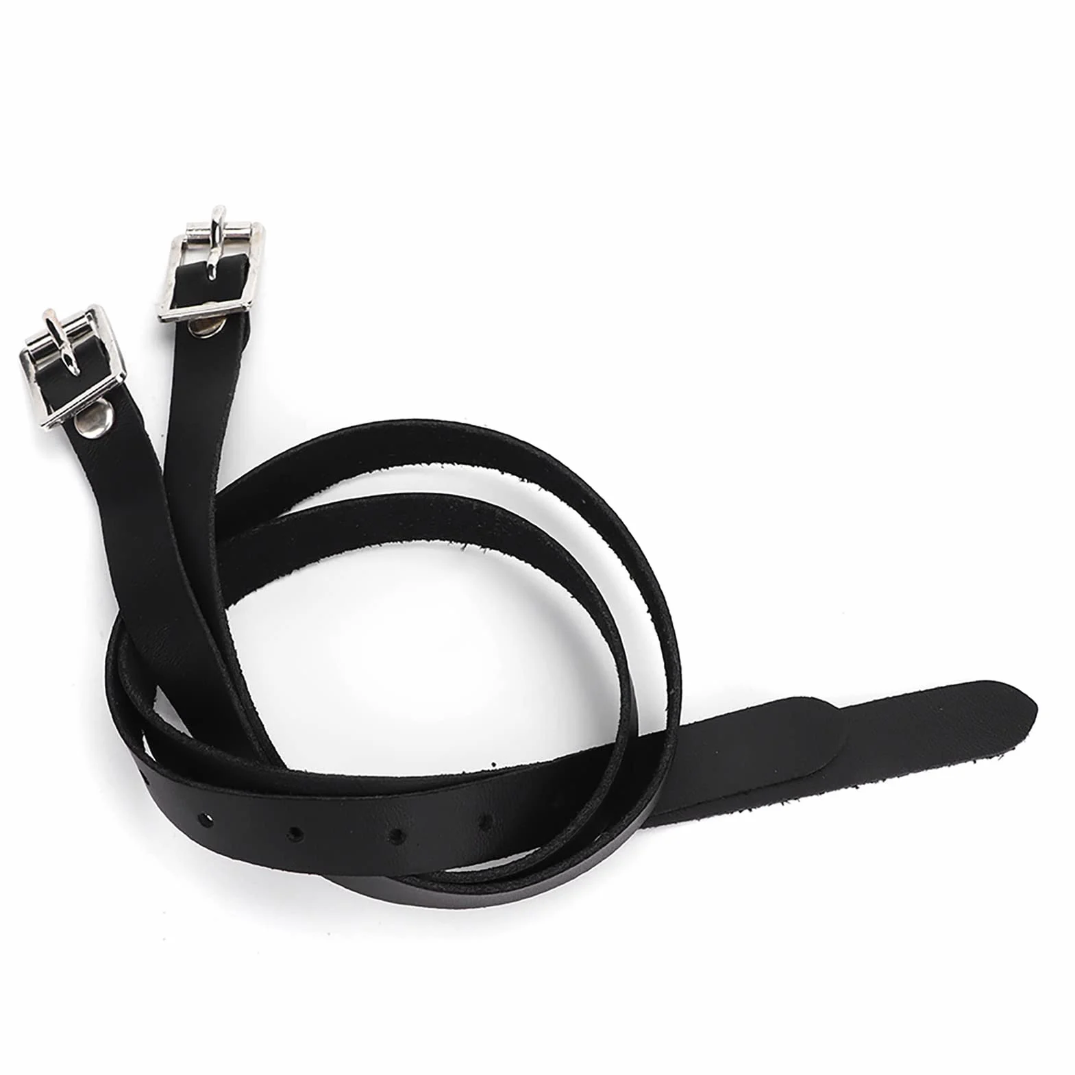 Sangle D'éperons en Cuir,2Pcs Lanières Réglables Étrivières Courroies Allongées Boucle en Acier Inoxydable Équitation Fixation sur Bottes de Cowboy pour Contrôle L'équitation Sports 50cm