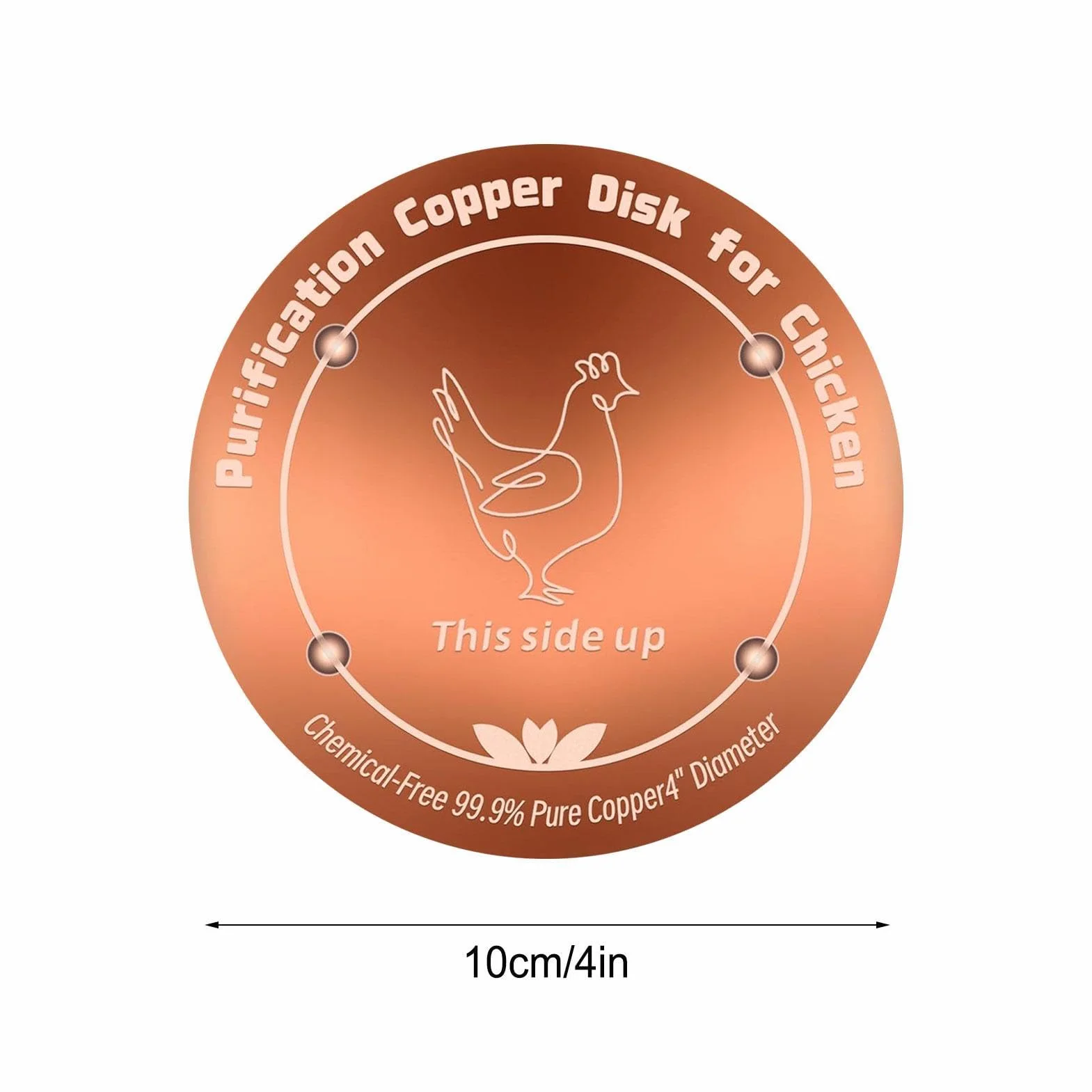 Bain d'oiseaux en cuivre 99,99 % cuivre 10,2 cm diamètre 0,6 mm épaisseur autonettoyant
