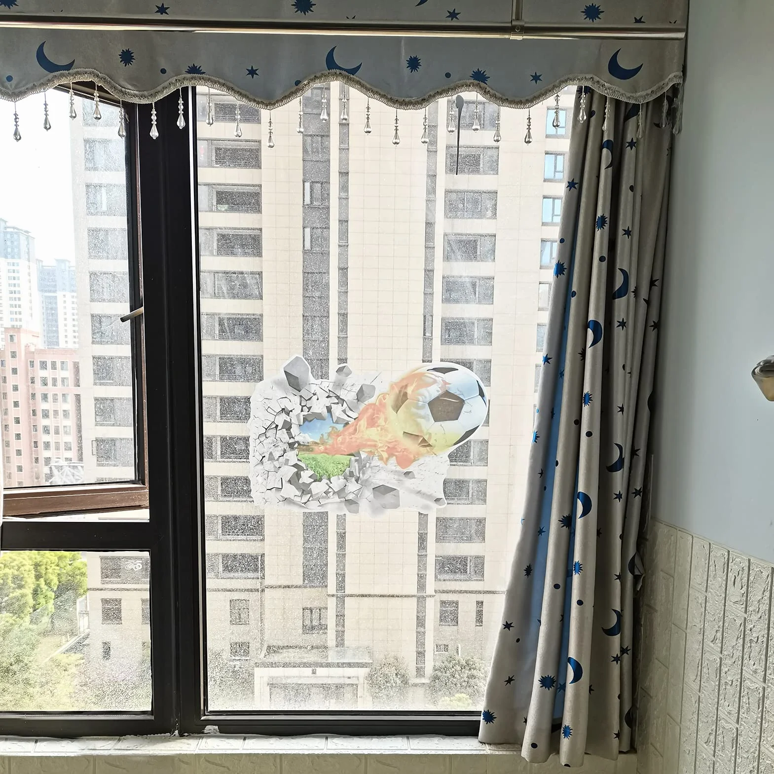Stickers Football 3D Autocollant Murale Decoration Chambre Ado Garcon