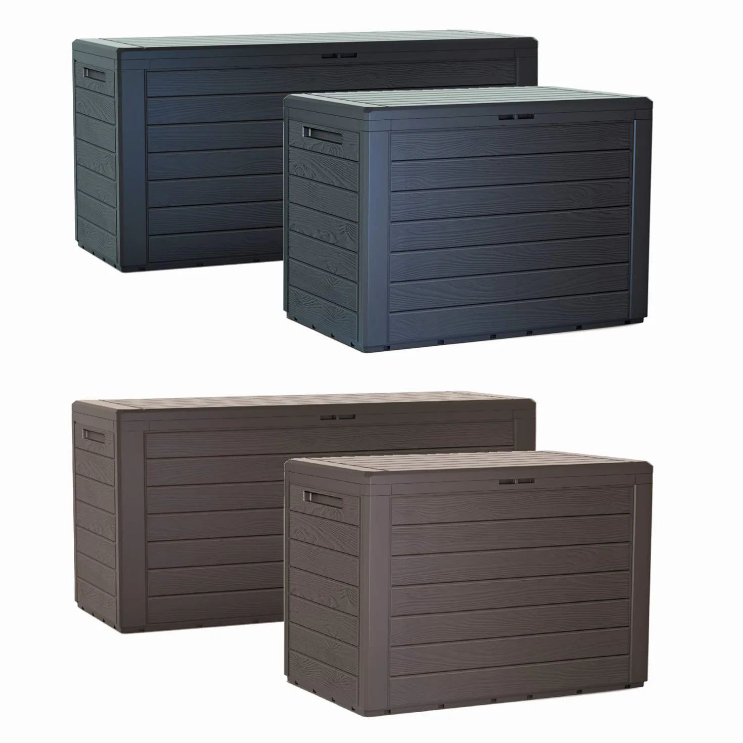 Prosperplast Woodebox coffre de jardin verrouillable 280 litres anthracite