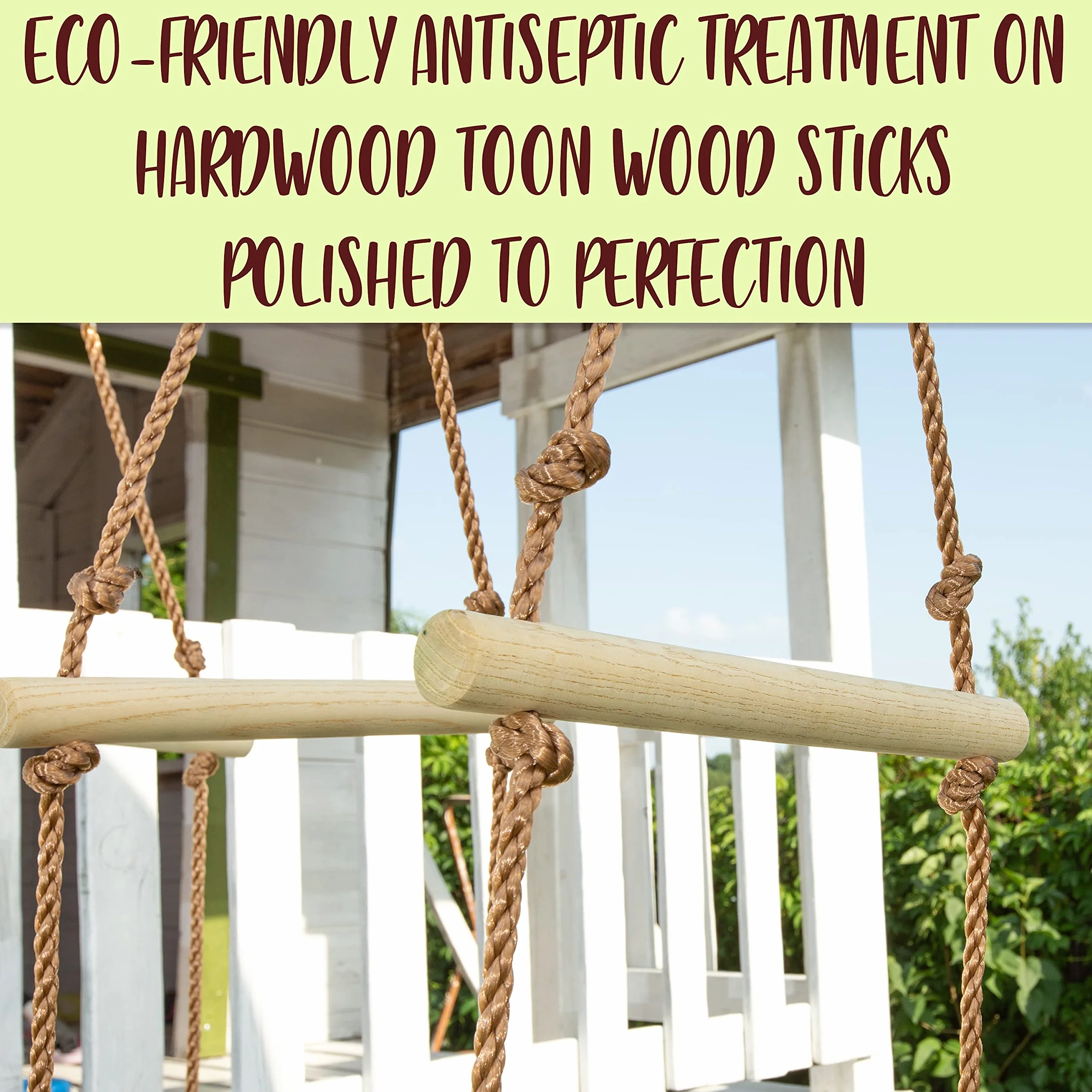 Échelle de Corde de Pont Rickety - Accessoires de Ligne Slack Ninja - Accessoires de Parcours d'obstacles d'arrière-Cour pour l'entraînement de Guerrier Ninja - Saut de Pont de Corde pour Les Enfants