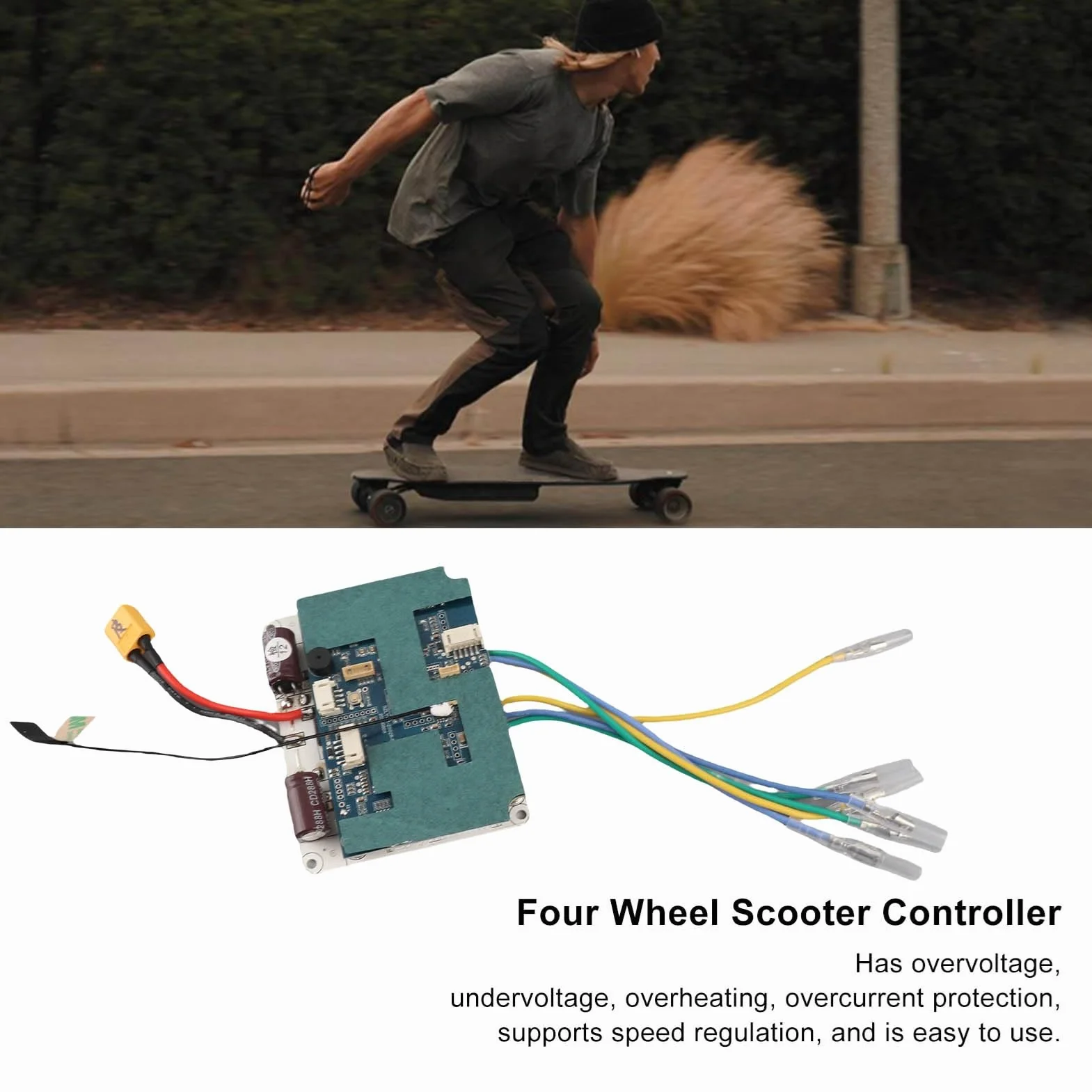 VGEBY Kit ESC de Planche à Roulettes Électrique à Double Entraînement 10S avec Télécommande pour Longboard