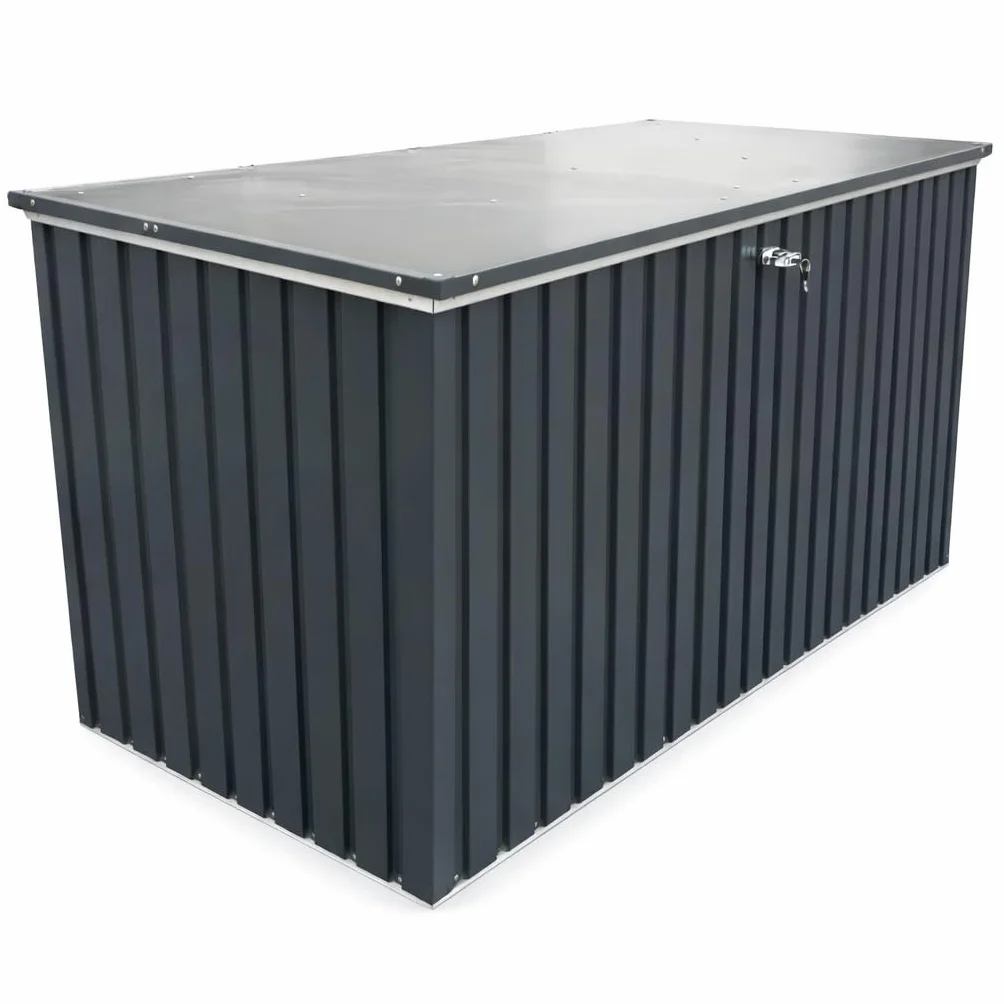 Duramax DH 1.9 (1450 L) Coffre de Rangement de jardin en métal avec vérin à gaz hydraulique, anthracite