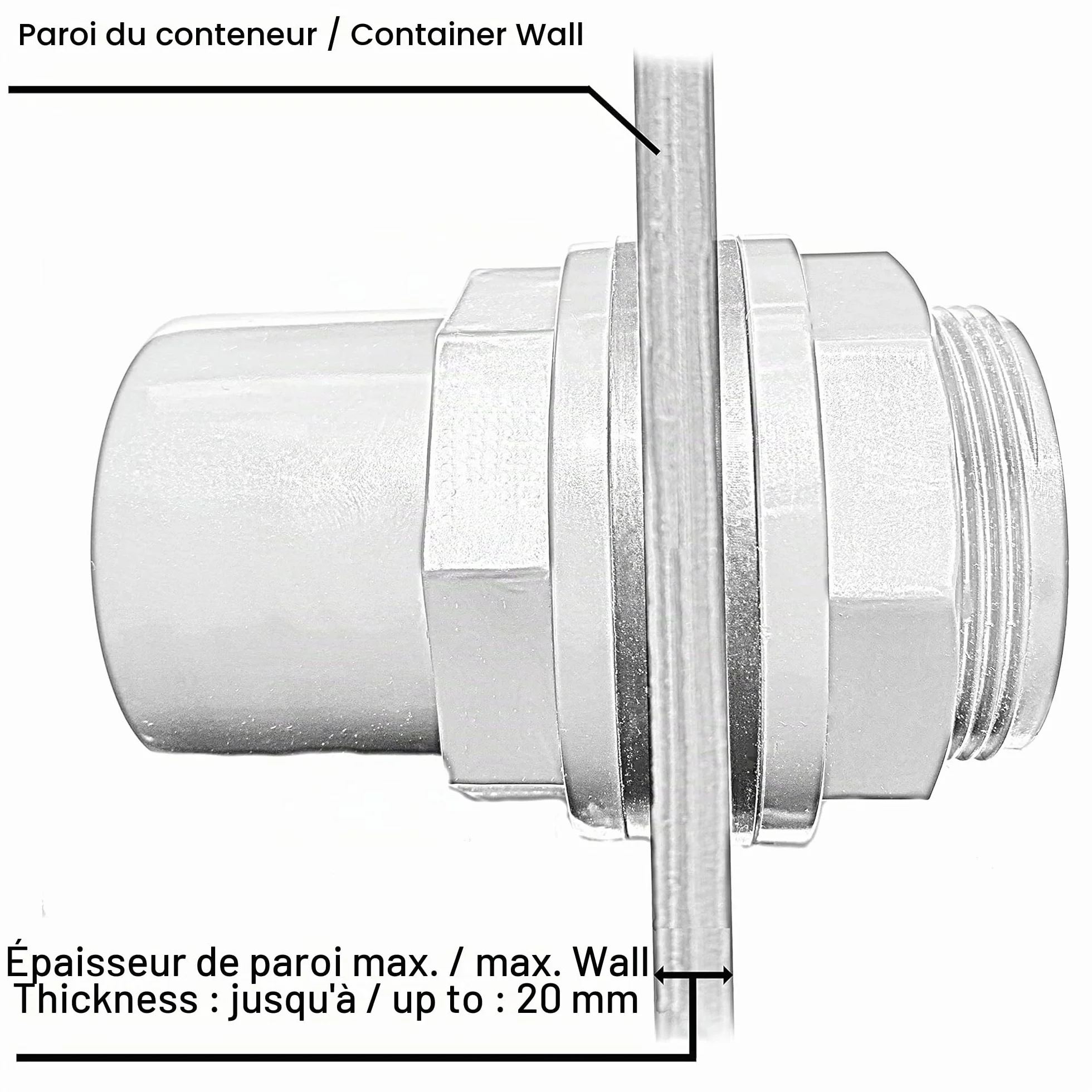 Adrenalin-Fishing PVC-U Passe-cuve 50mm 63x50x2'' z manchonami i uszczelką
