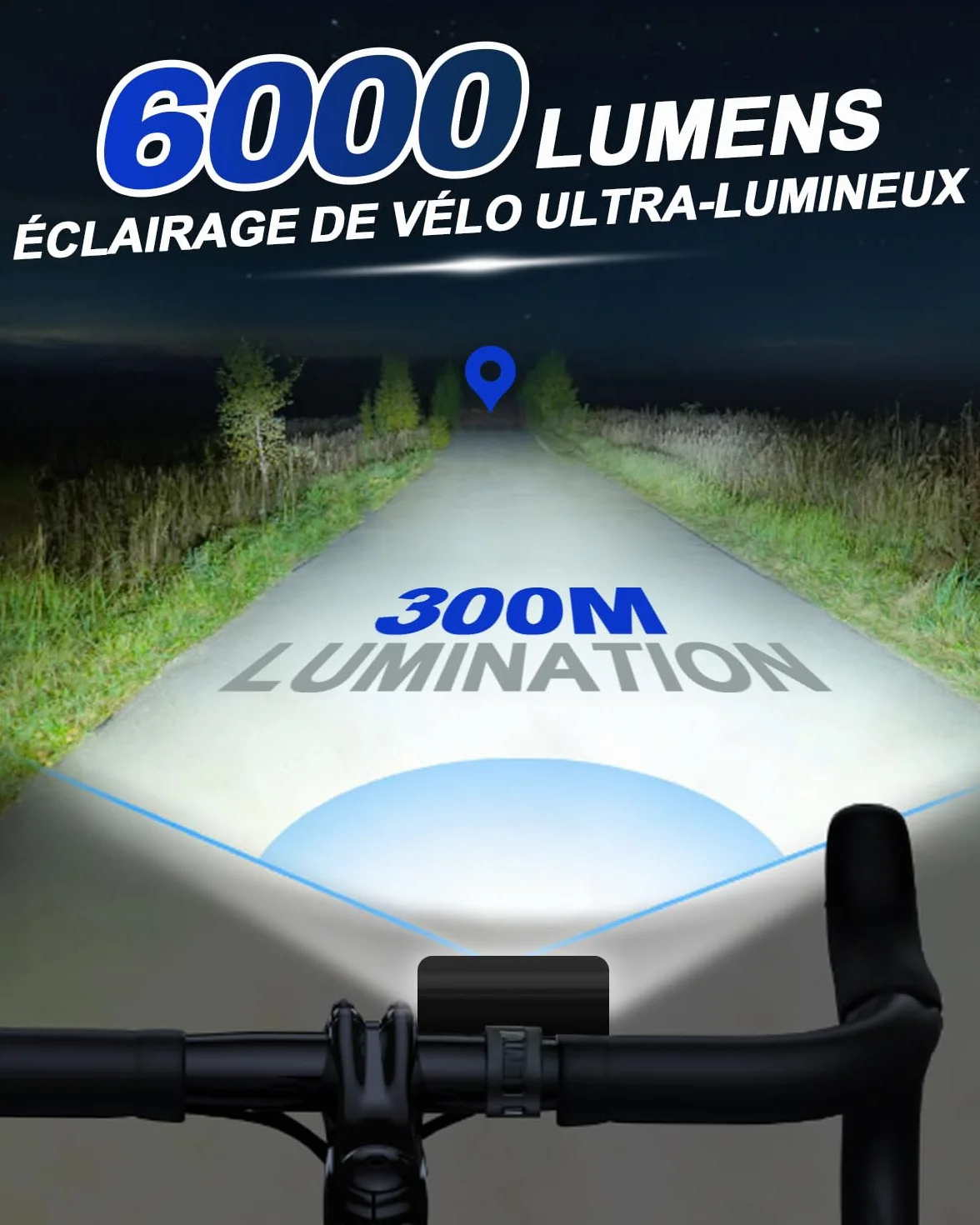 Victoper Lumiere Velo Avant et Arrière,Eclairage Velo Faisceau Large, 2025 Amélioré Lumen élevé Lampe Velo LED Puissantes, IPX4 Étanche,Eclairage Velo pour Cyclisme sur Route en Montagne