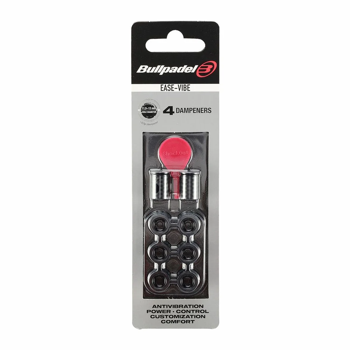 Bullpadel Blister (4 Pcs) Ease Vibe 005 Antivibrateur Noir