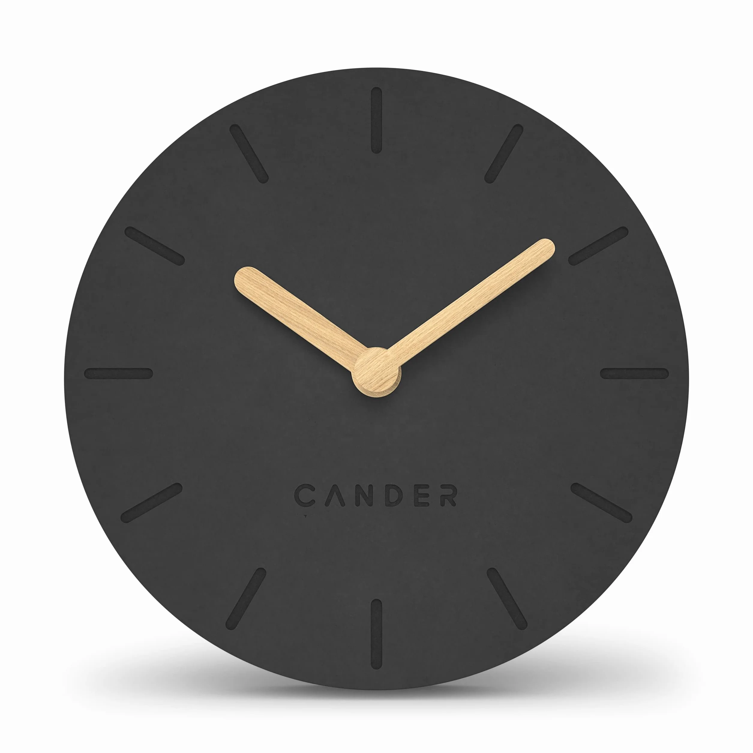 Cander Berlin Horloge de Table silencieuse 12 cm analogique à Piles Vintage Moderne MDF Gris