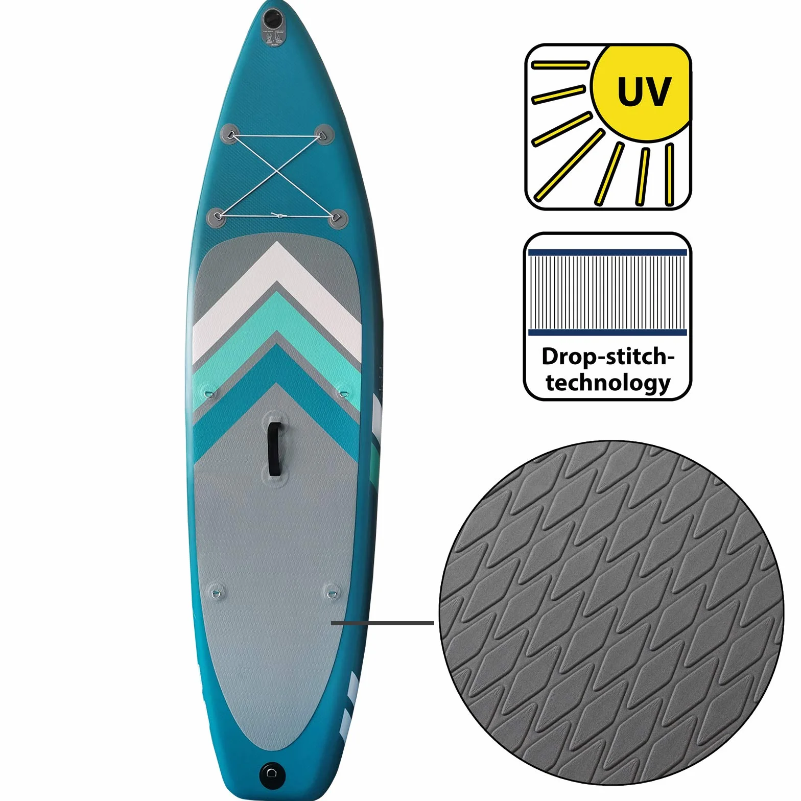 ALPIDEX Stand Up Paddle Board 305x76x15 cm Sup Planche Gonflable iSup Sac à Dos Pagaie Pompe à Double Action Laisse Max. 150 kg
