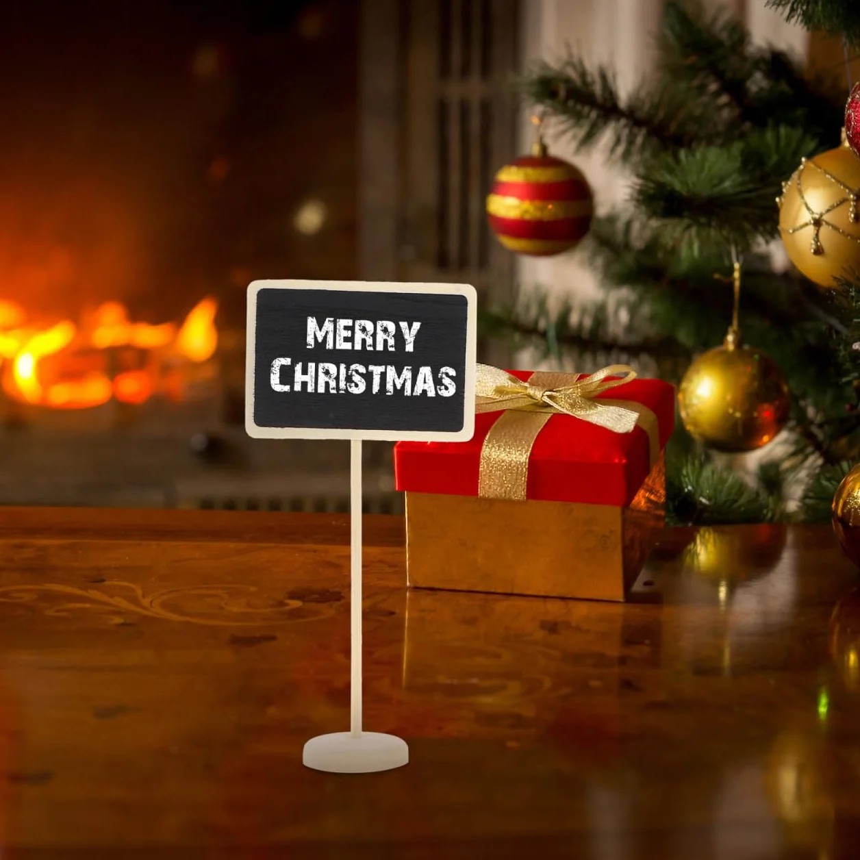 Ciieeo 20 Pièces Petit Tableau Noir avec Chevalets Mini Ardoise Effaçable Décorations Noel Bois