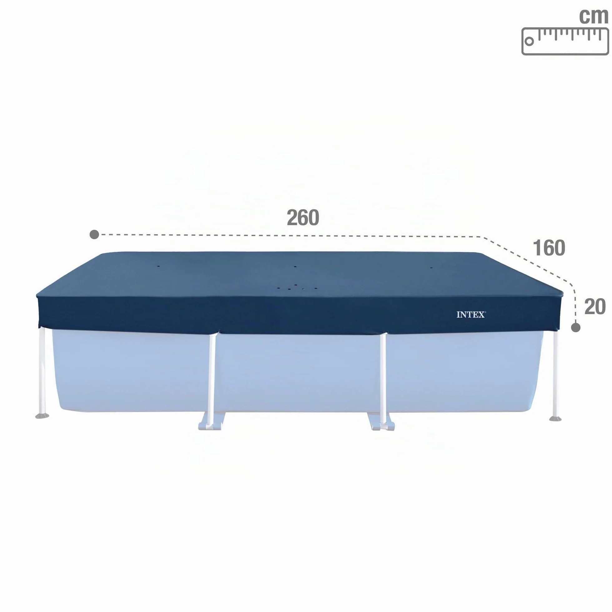 Intex Bâche de Protection pour Piscine rectangulaire 2,60 x 1,60m