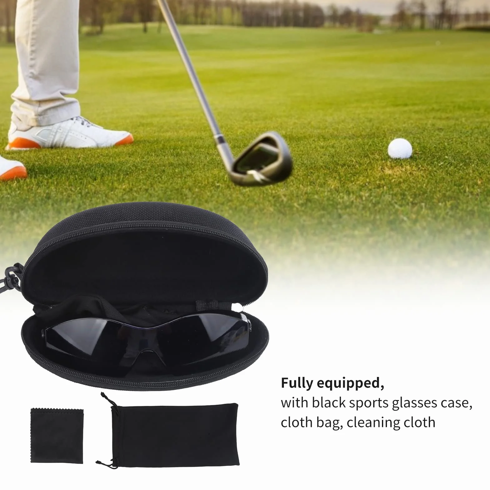 Lunettes De Localisation De Balle De Golf, Détecteur De Balle De Golf à Large Champ De Vision, Avec étui à Fermeture éclair, Lunettes à Lentilles Professionnelles Bleues
