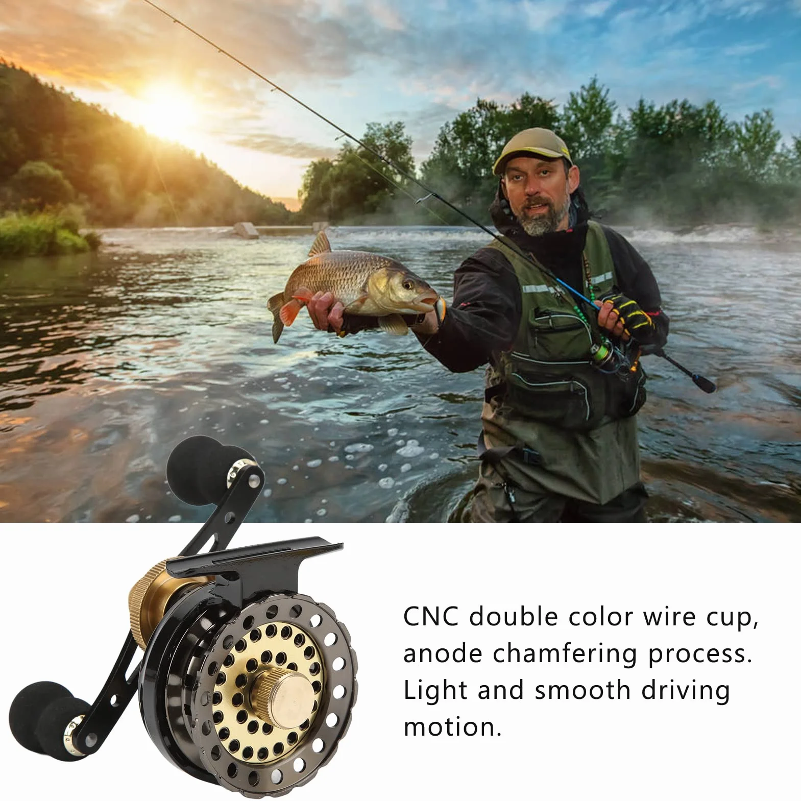 Moulinet de Pêche CNC 2.6:1 Entièrement en Métal pour Main Droite