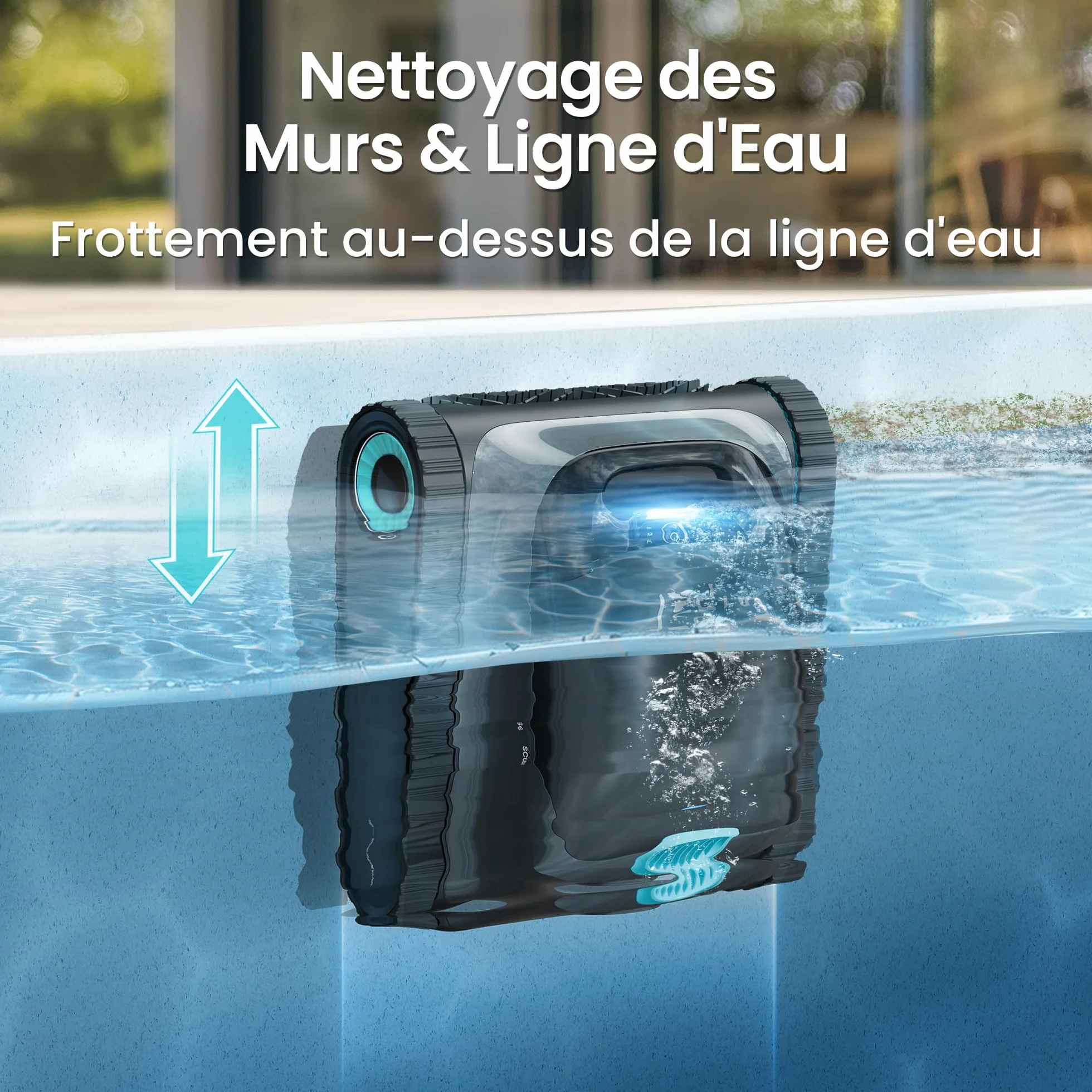 Aiper Scuba S1 Robot Piscine, Autonomie 270 Min, Filtration Ultra-Fine, Nettoyage Fond/Parois/Ligne d’Eau, Navigation 11 Capteurs
