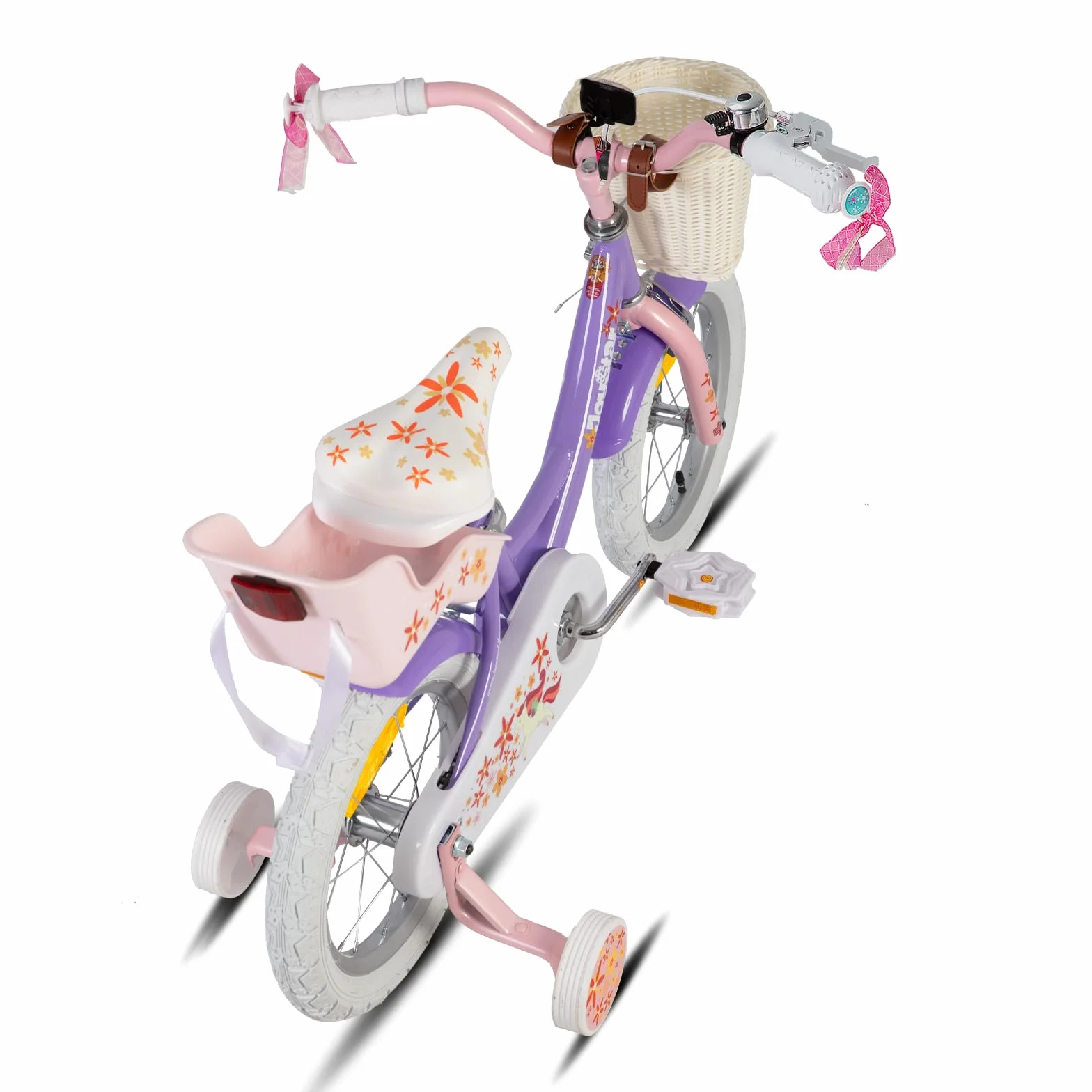 JOYSTAR Vélo Licorne 12/14/16/18 Pouces pour Filles 2-9 Ans, vélo Enfant avec siège vélo poupée et Roues stabilisatrices& Panier