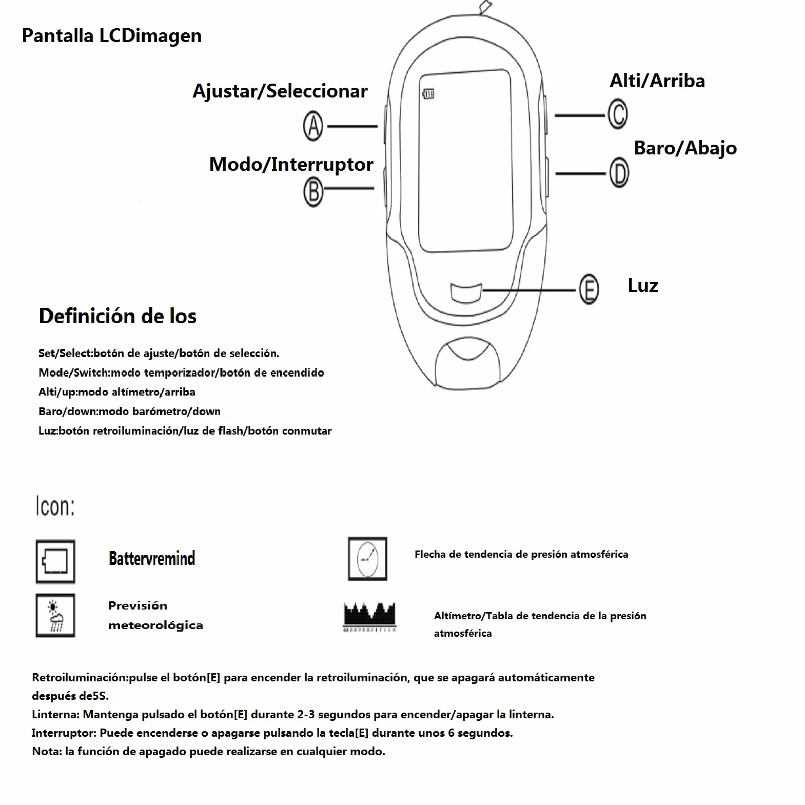 Altimètre De Voiture Multifonctionnel Extérieur FR500 Baromètre Thermomètre Hygromètre Boussole Altimètre Numérique avec Plusieurs Fonctions Altimètre De Randonnée Portable Boussole Enfant