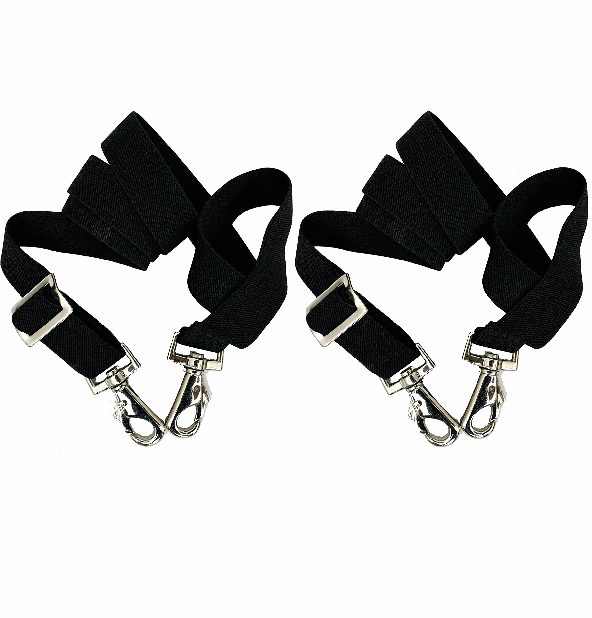 Majestic Ally Sangle de Jambe élastique de Remplacement pour Couverture de Cheval, Longueur réglable, avec Doubles Boutons-Pression pivotants, Noir, Paquet de 2