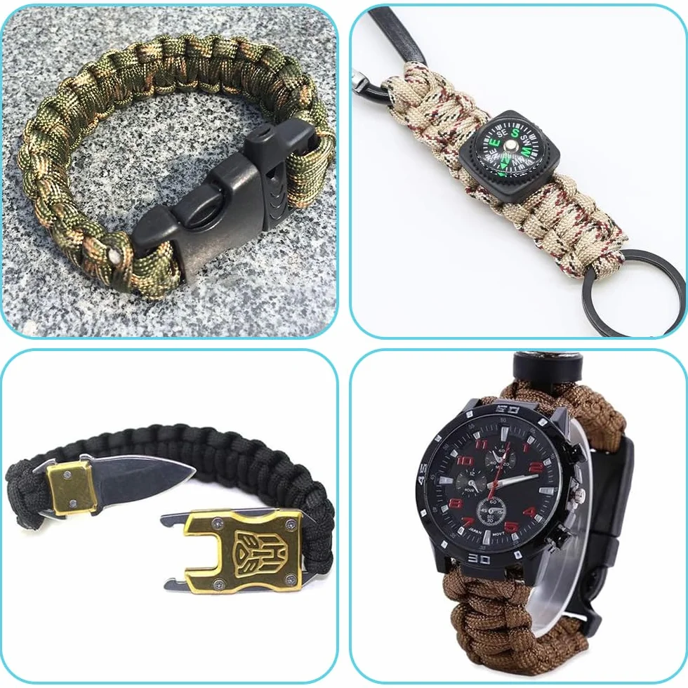 Kit de Corde Paracord 550 3m 36 Couleurs, Paracorde Nylon 4mm 7 Brins pour Bracelet Survie Camping