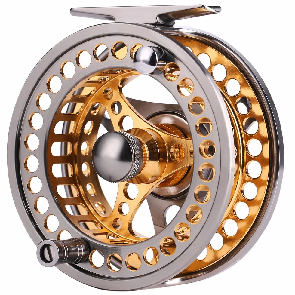 Sougayilang Moulinet de pêche à la Mouche Grand Arbre 2 + 1 BB avec Corps en Alliage d'aluminium usiné CNC et Bobine dans Les Tailles 5/6, 7/8