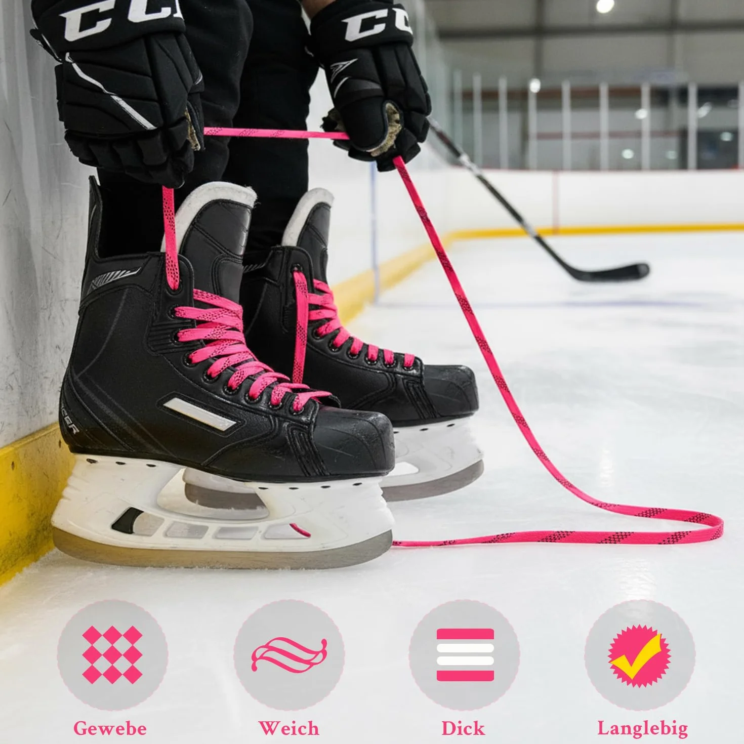 Lacets de Hockey Cirés, Tissés étroitement pour Patins à Roulettes, Imperméables Anti-Neige et Glace