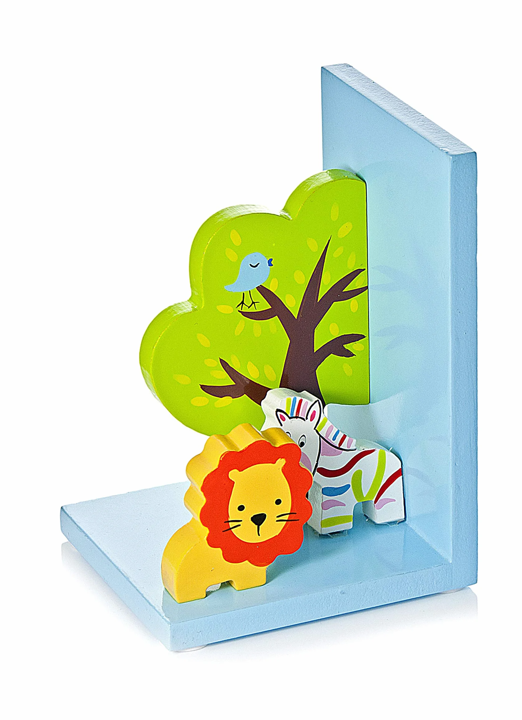 Serre Livres Enfants Animal Jungle Safari 3D en Bois pour Chambre de bébé