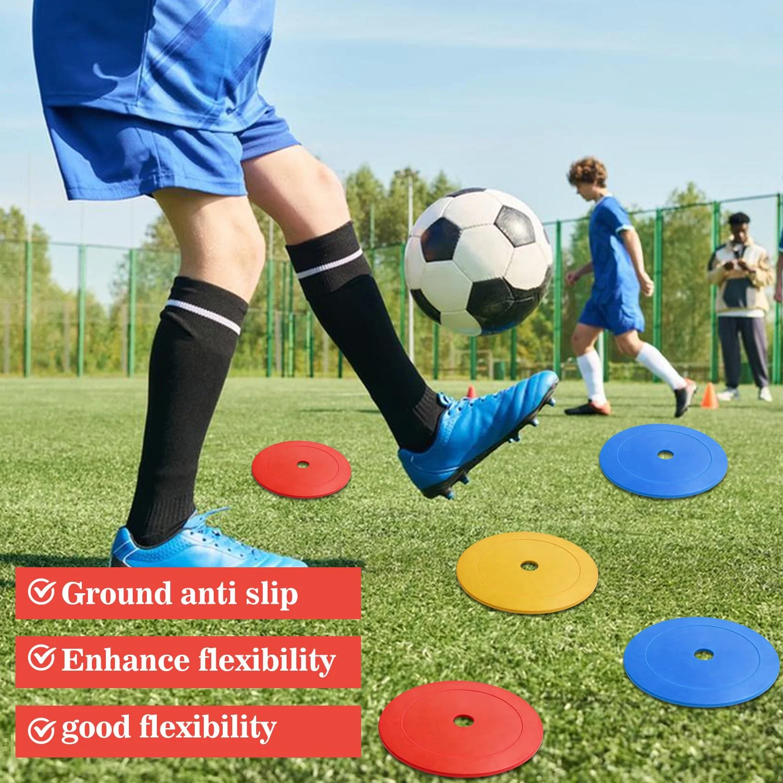 Disques de Marquage 24 Pièces 15 cm Antidérapants pour Football Basket Handball