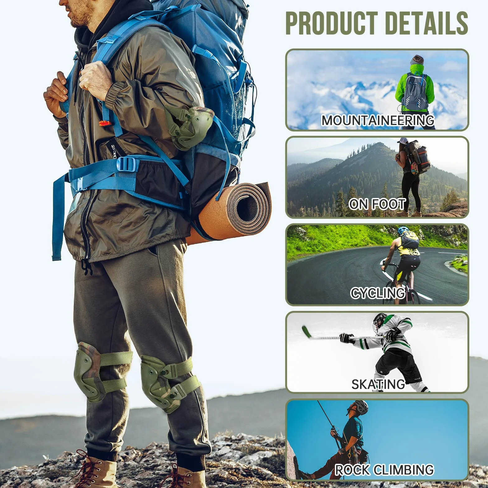 BAIGIO Genouillères tactiques - Coudières militaires - Pour CS Paintball Chasse Airsoft