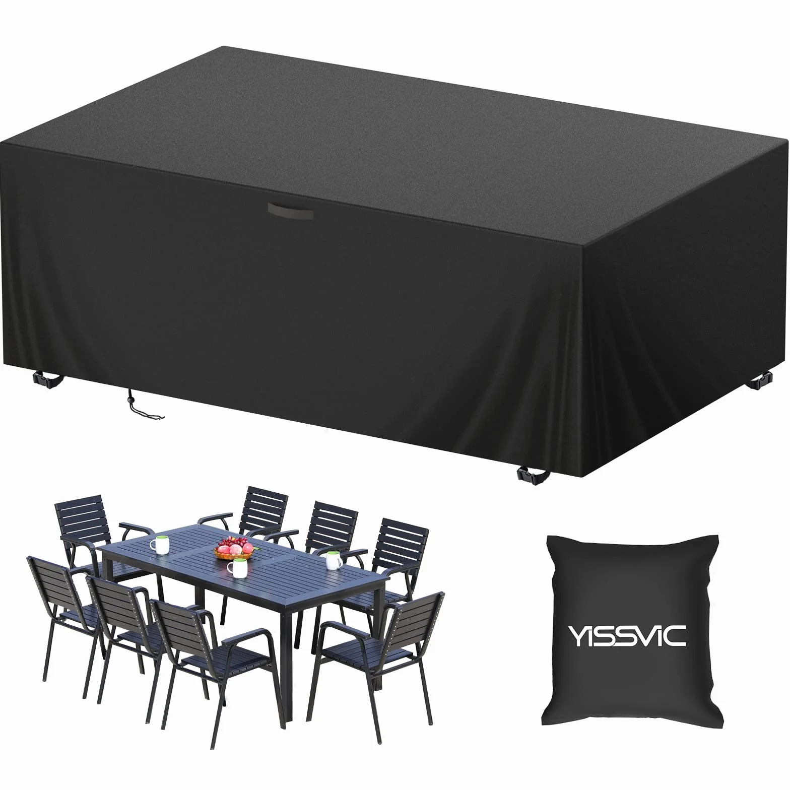 YISSVIC Housse Salon de Jardin Exterieur 213 x 132 x 74cm 420D Oxford Imperméable Résistant UV