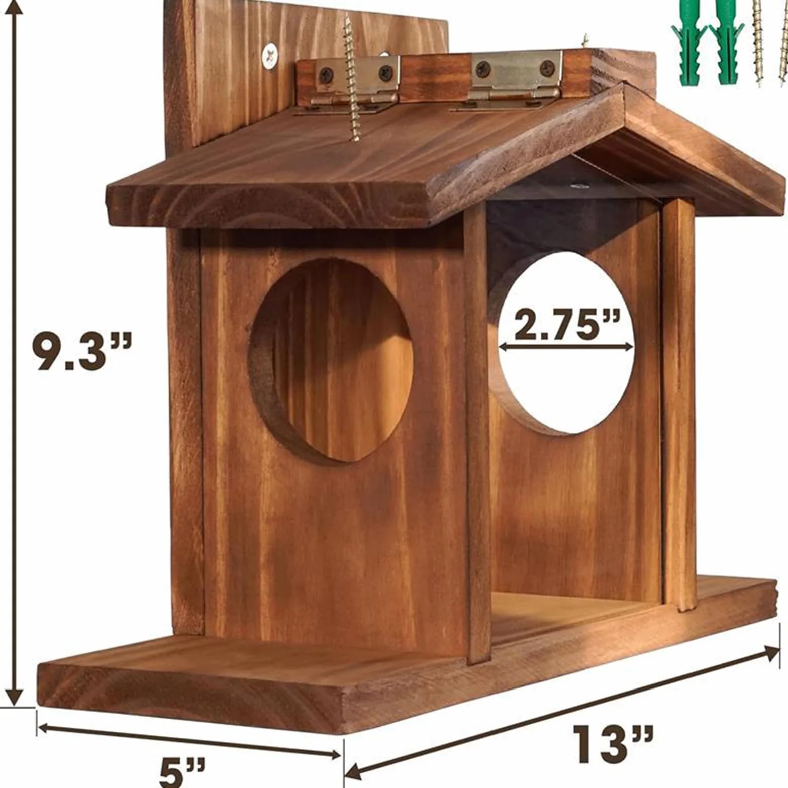 Mangeoire en Bois pour Écureuils Table de Pique-Nique 33 x 12,7 x 23,6 cm