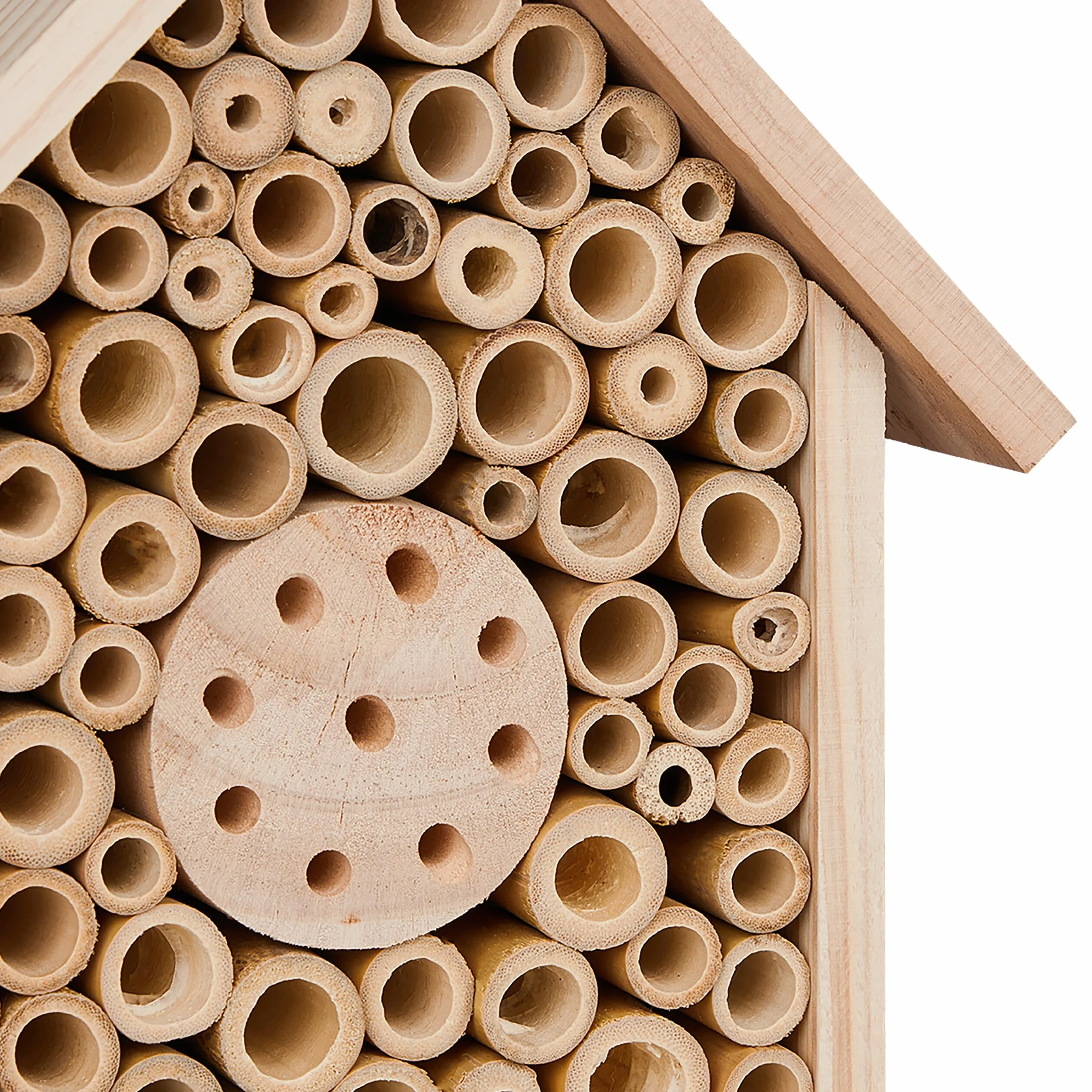 Relaxdays Hôtel à Insectes en Bois pour Abeilles Sauvages 20,5 x 19,5 x 8,5 cm Nature