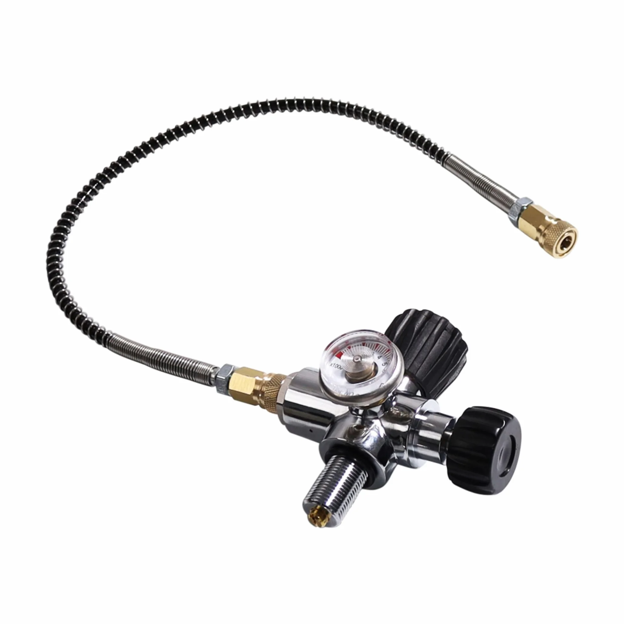 TUXING 4 500 PSI haute pression PCP Paintball Station de remplissage Valve en acier inoxydable HPA CO2 Réservoir DIN Système de charge Noir M18 x 1,5
