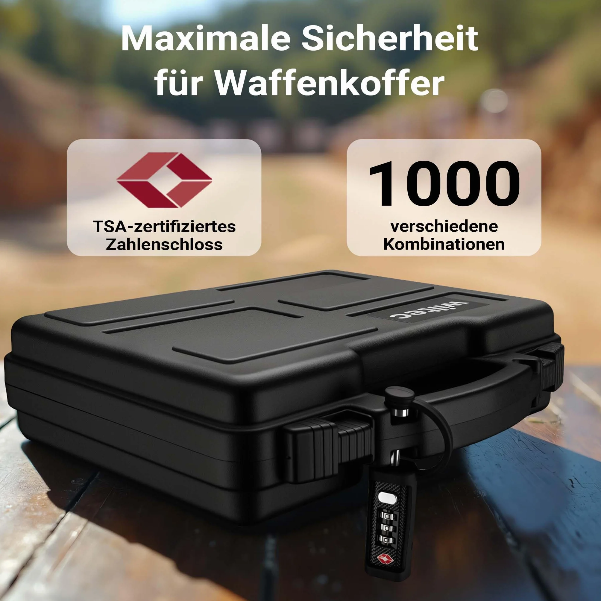 WilTec Mallette pour Armes avec Serrure, Valise pour armements Longues en PP, Valise pour arcs et fusils