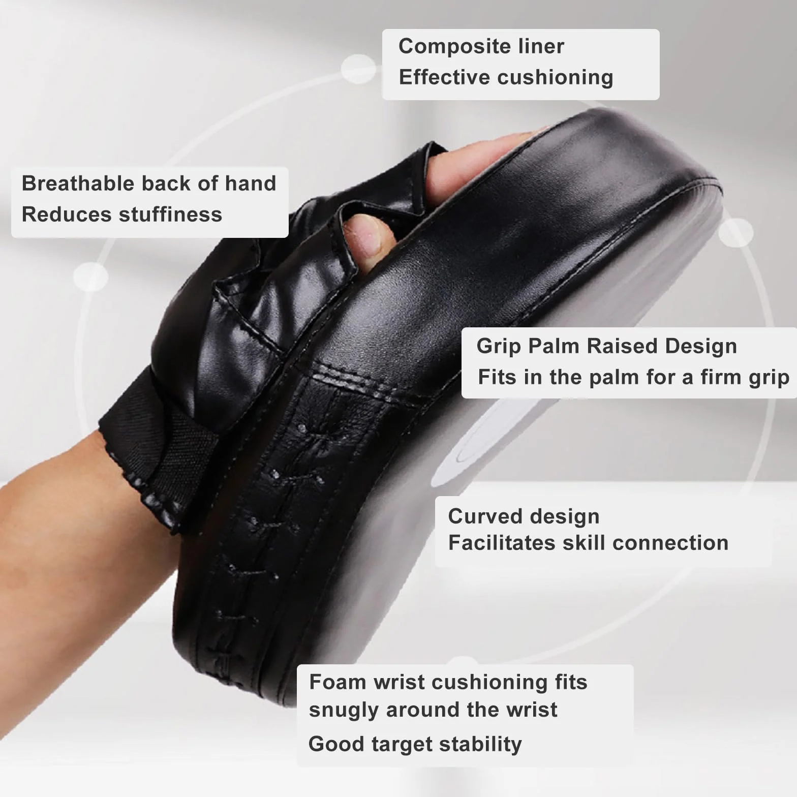 Mitaines de Punch en Cuir,Pattes d'ours Boxe en Cuir,Taekwondo Gant de Boxe Cible,Pattes d'ours,Thai Pao Frappe Entraînement Mitaines pour Kickboxing/Boxen/Thaï/Taekwondo Sport Combat
