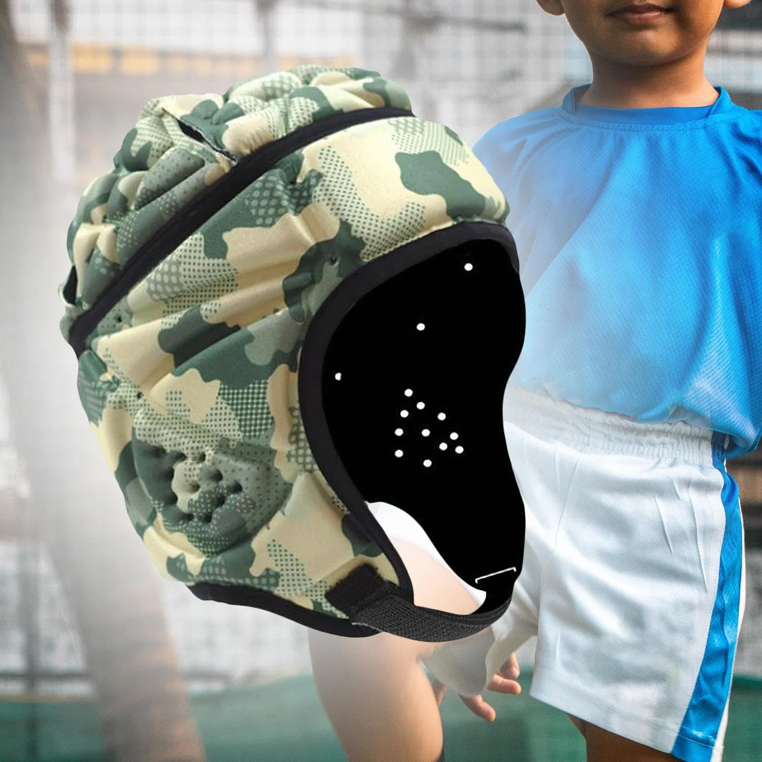 Rockible Casque de Rugby pour Enfants et Besoins Spéciaux - Garde-Tête Rembourré pour Football et Sports - Head Protector pour Gardien