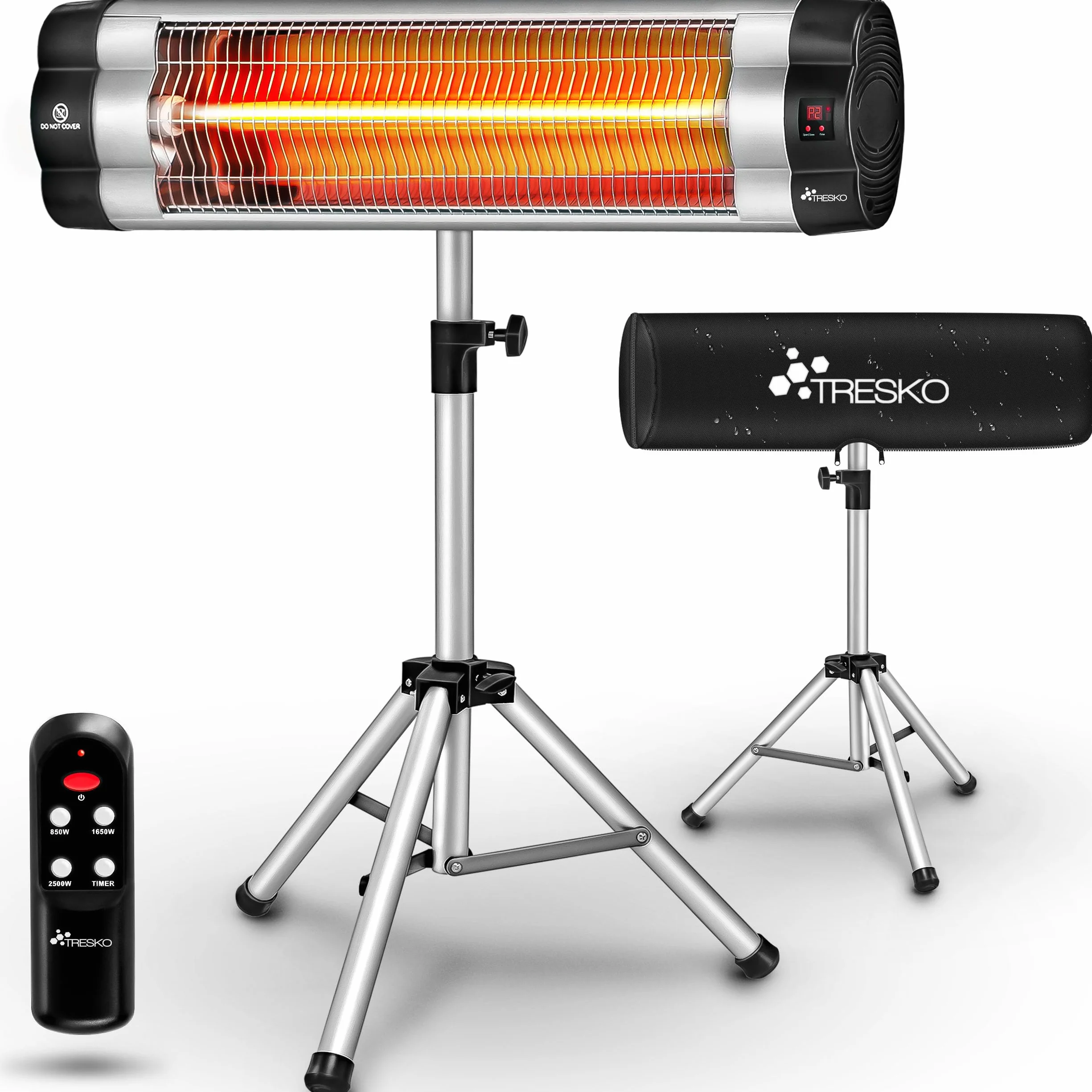 TRESKO Chauffage extérieur Infrarouge 2500W Radiateur Rayonnant Électrique Terrasse