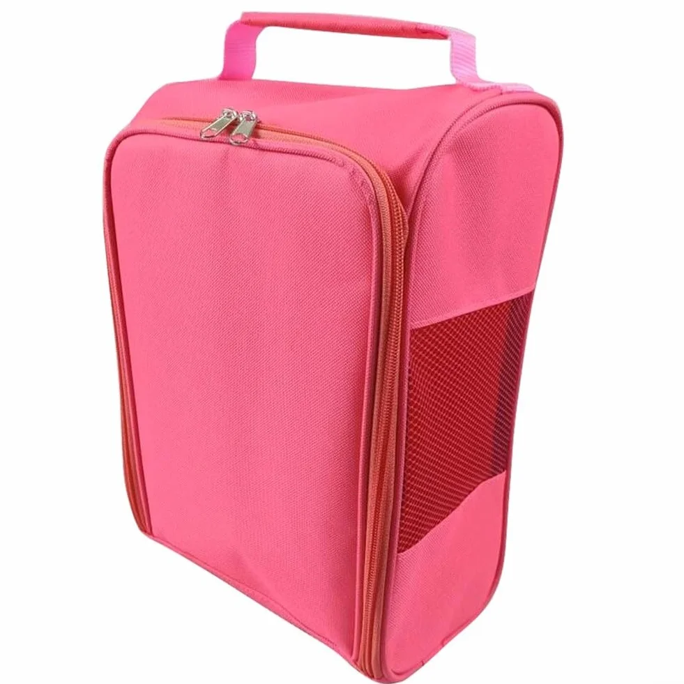 Sac de transport de chaussures de golf en polyester rose