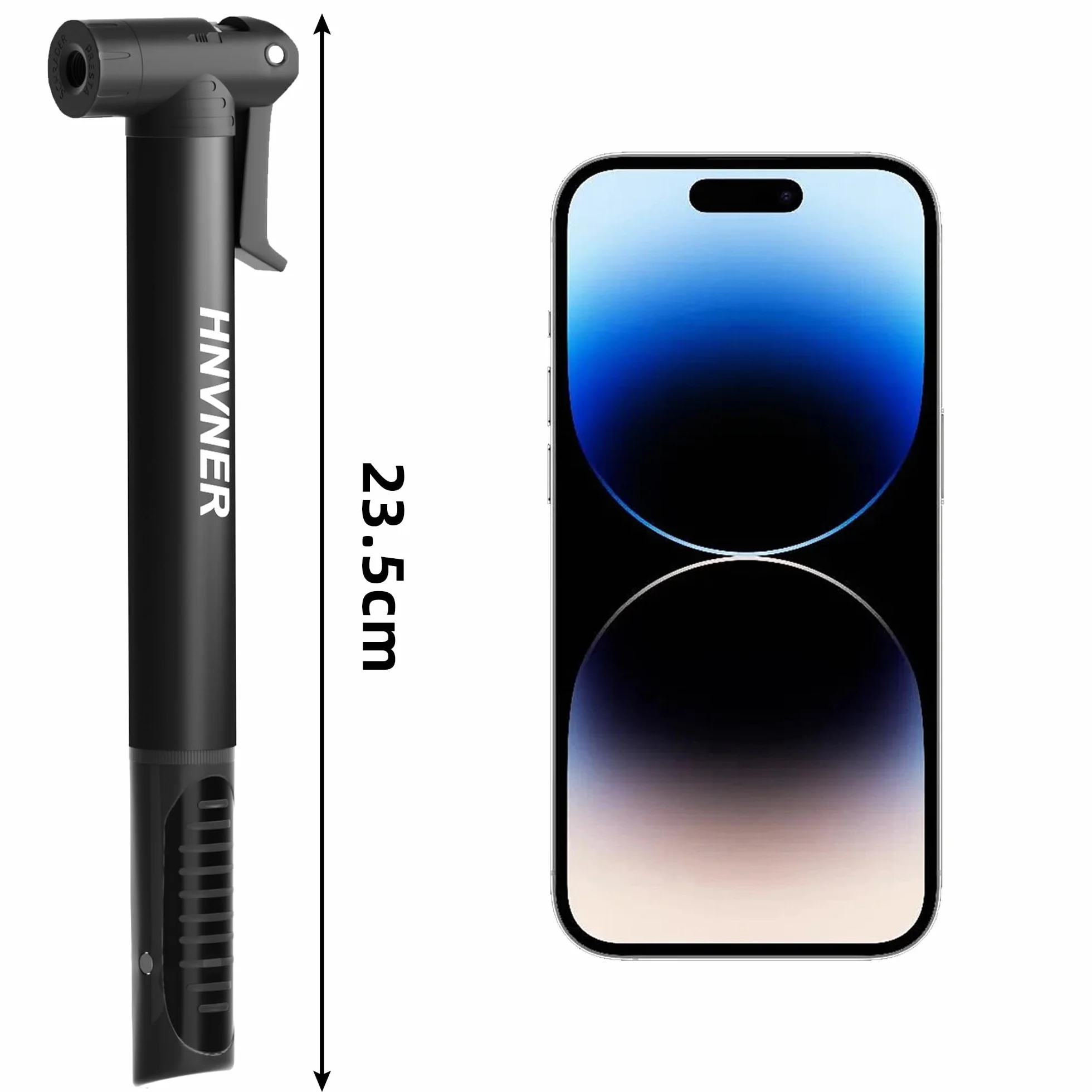 HNVNER Pompe à Vélo pour Schrader et Presta Valve,Mini Pompe avec Aiguille Gonflage,Pompe a Velo Portable Compacte légère avec Support de Fixation pour VTT, BMX, Moto et Ballon