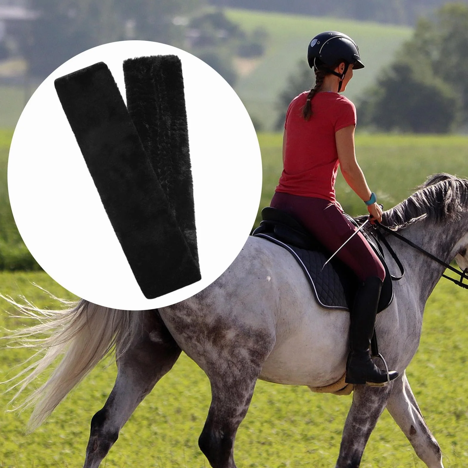 Housse de Sangle pour Cheval Absorbant la Transpiration, protège-Ventre Souple, Protection pour Le Saut, Les présentations Quotidiennes, Le Dressage, Noir