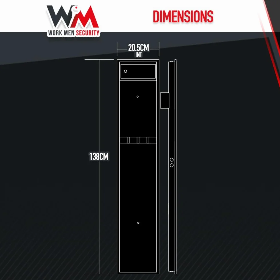 ARMOIRE A FUSIL A CLE 355X235X1420MM