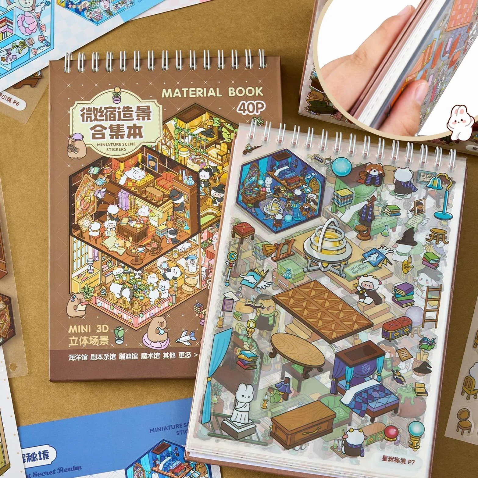 Autocollants 3D Maison – Stickers Scène Miniature DIY Activité Relaxante Adultes Enfants
