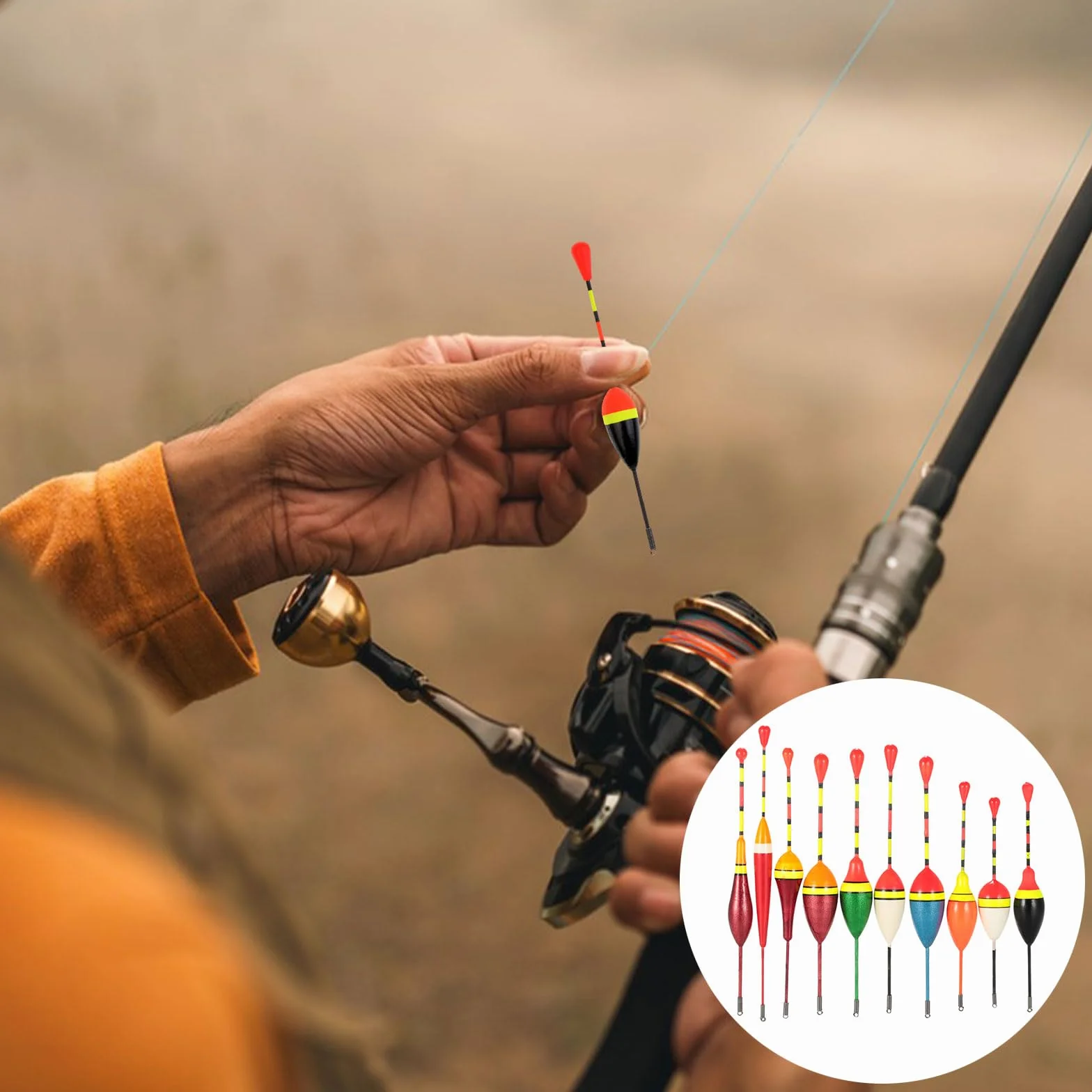 Cerioll Flotteurs De Pêche, 10 Pièces Flotteur Truite, avec 100 Pièces Plombs pour Pêche