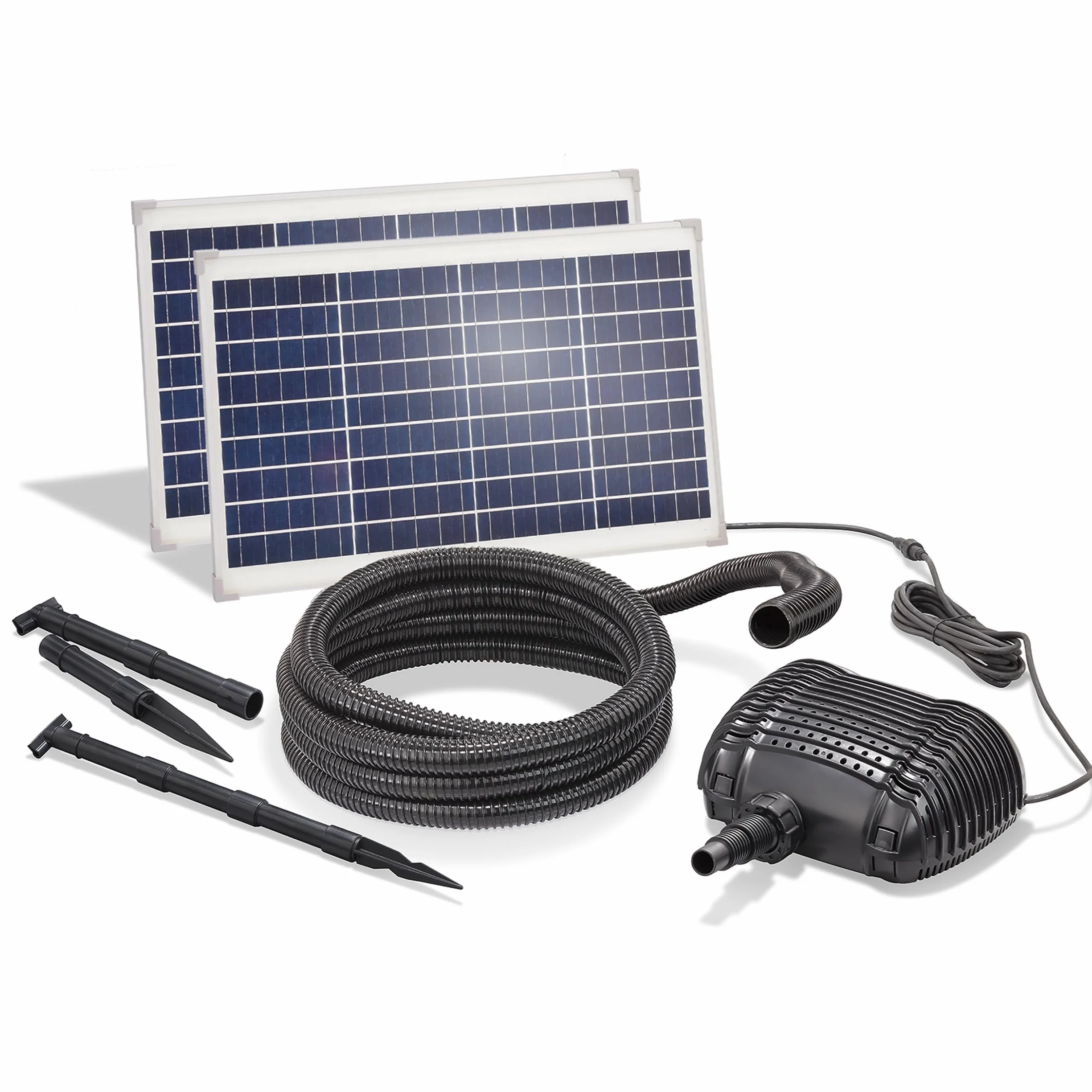 Pompe de ruisseau solaire 70 W 3400 l/h 3 m débit 5 m tuyau 32 mm