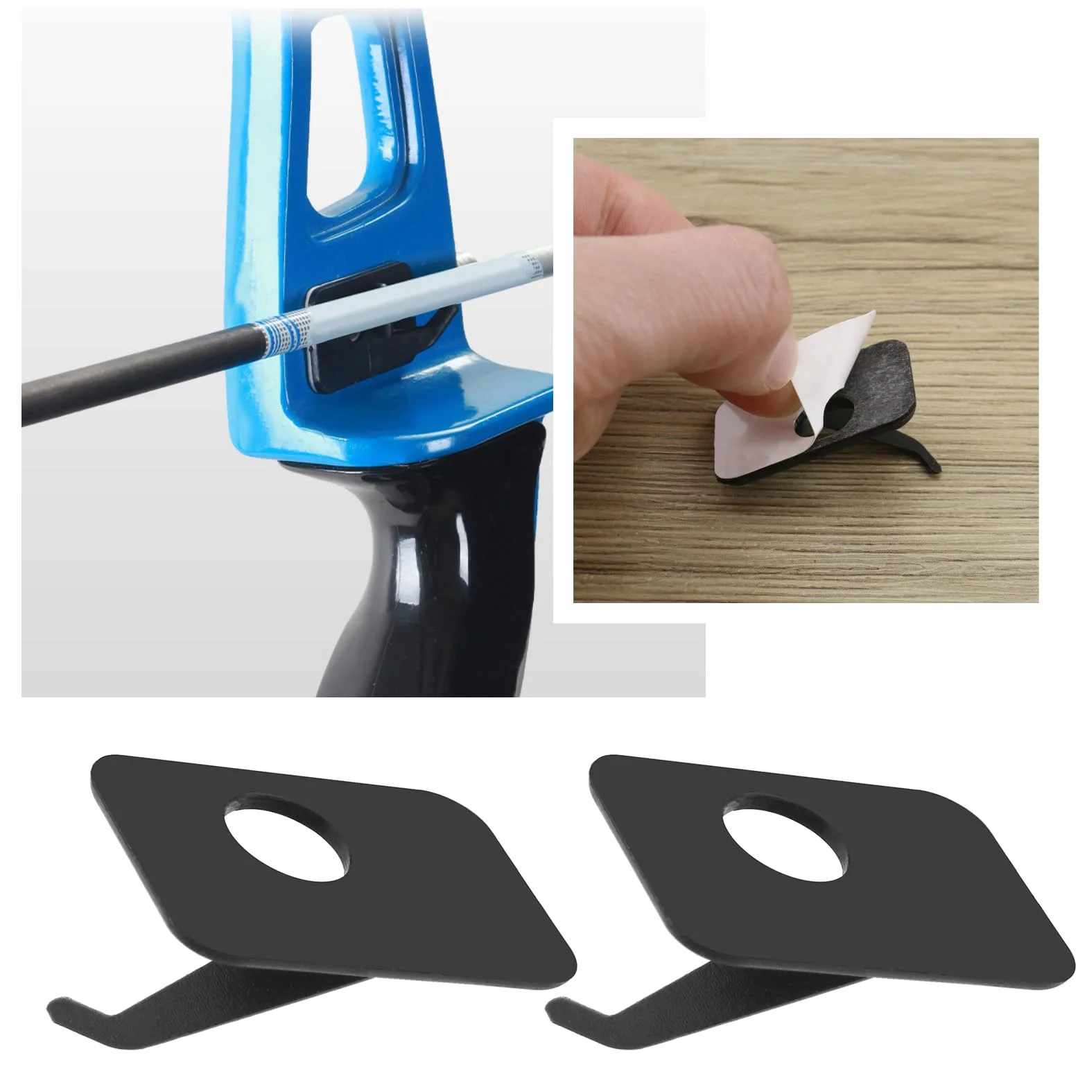 8Pcs Support Flèche Main Gauche Plastique Repose-Flèche Autoadhésif Autocollant Accessoires pour Chasse Tir Ciblage