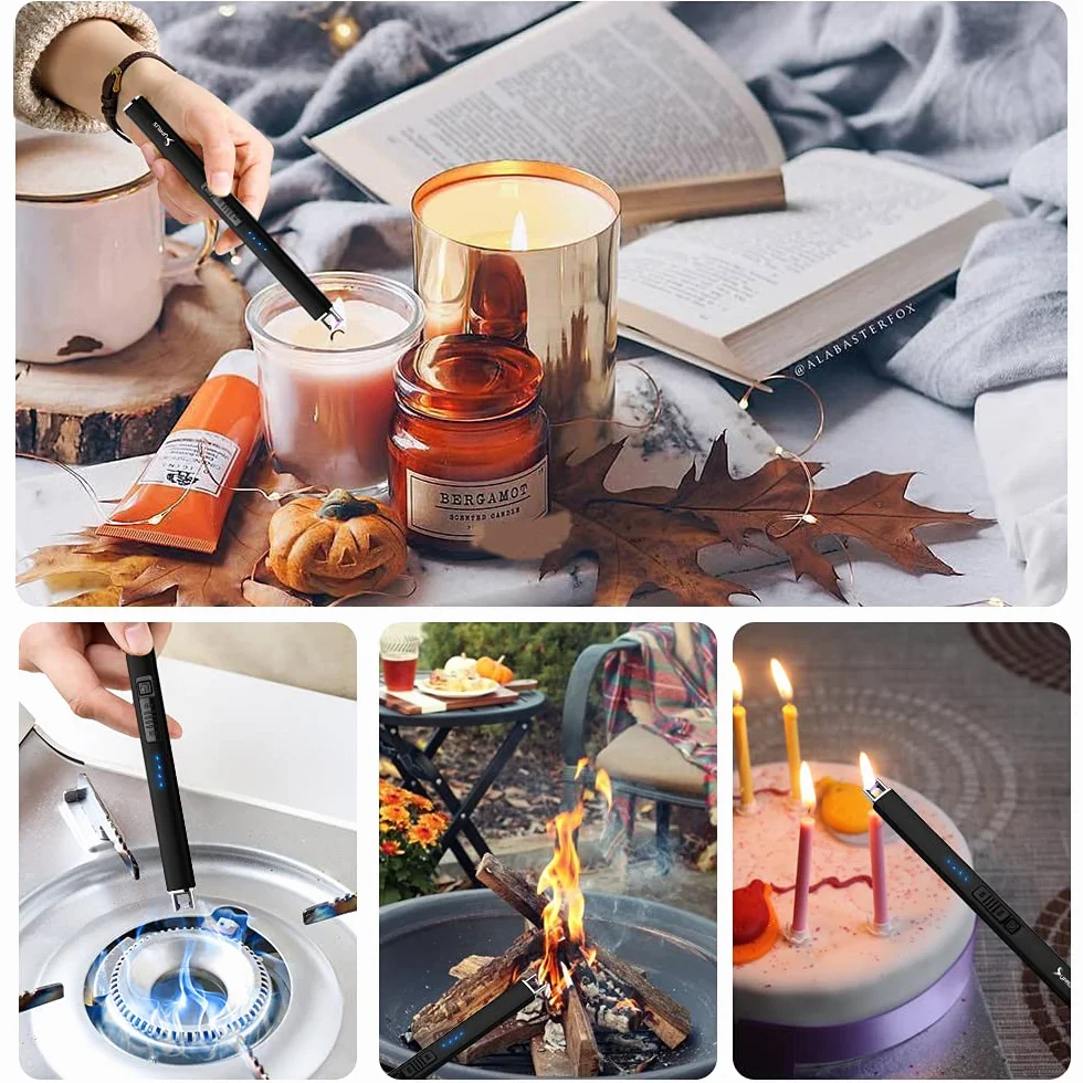 Briquet électrique à Arc SUPRUS USB Rechargeable Coupe-Vent sans Flamme avec Serrure de sécurité