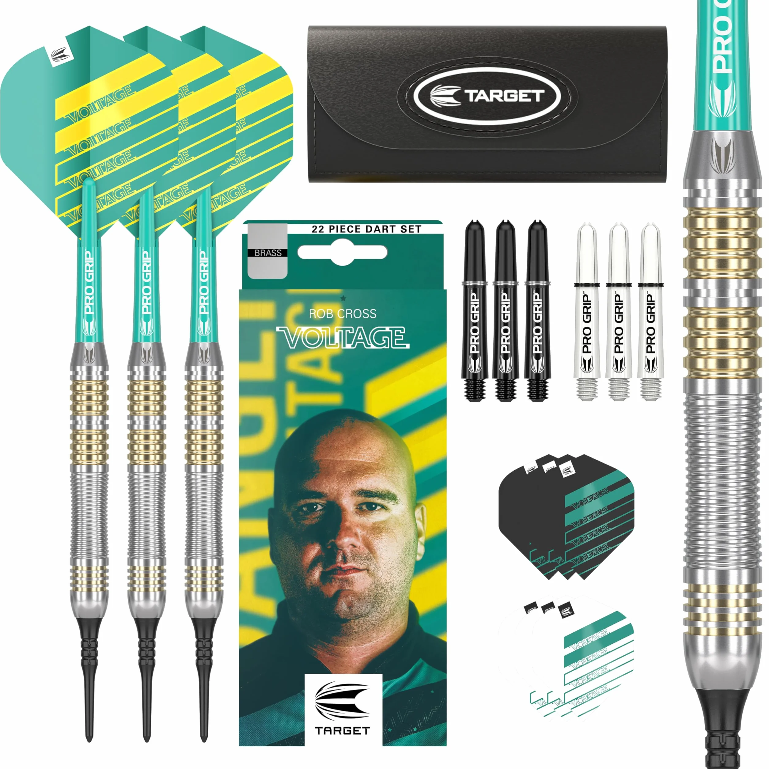 Target Darts Rob Cross 18G Set de fléchettes à Pointe Souple en Laiton