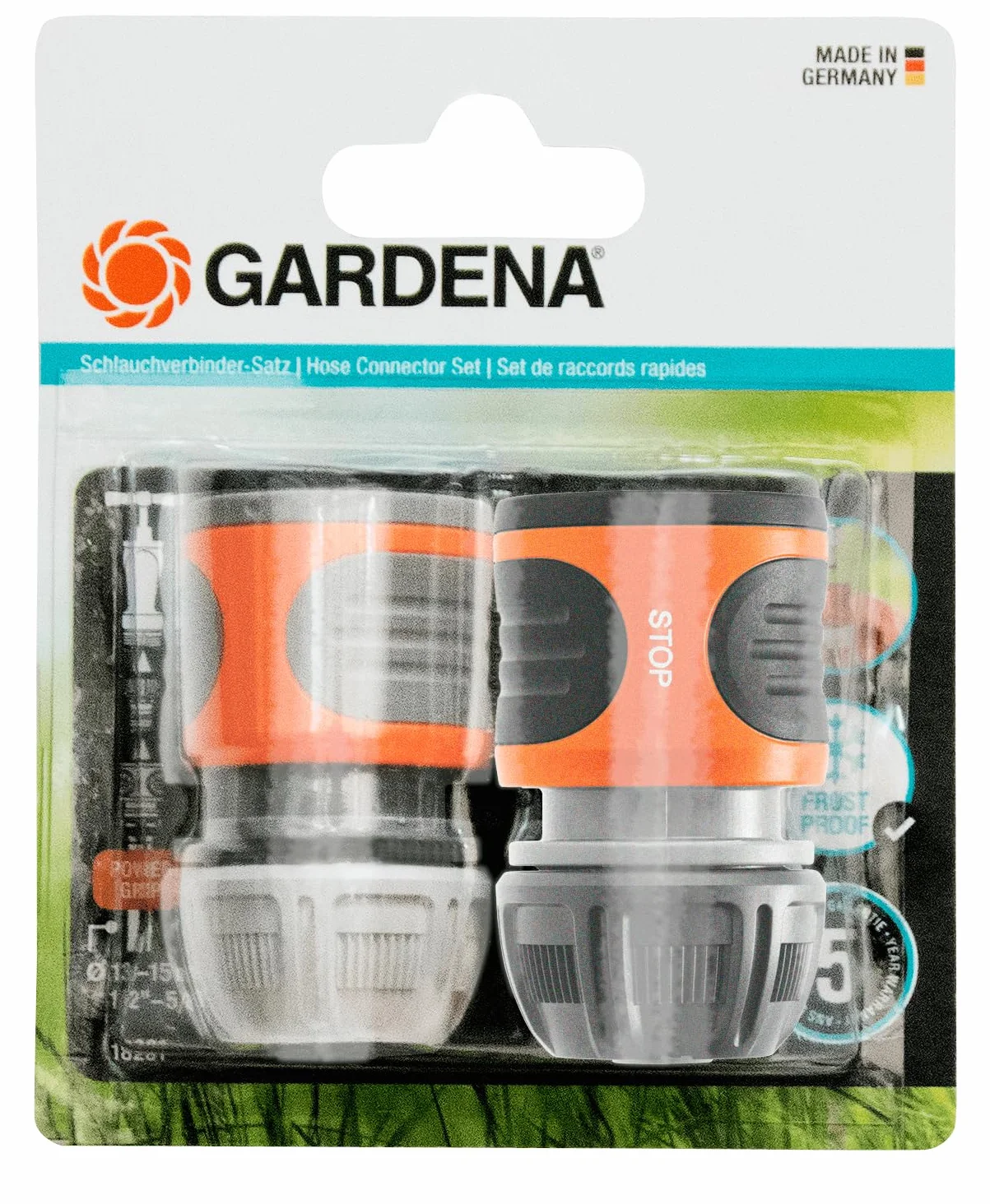 Gardena raccords rapides aquastop 13 mm 15 mm antigel anti-UV OGS