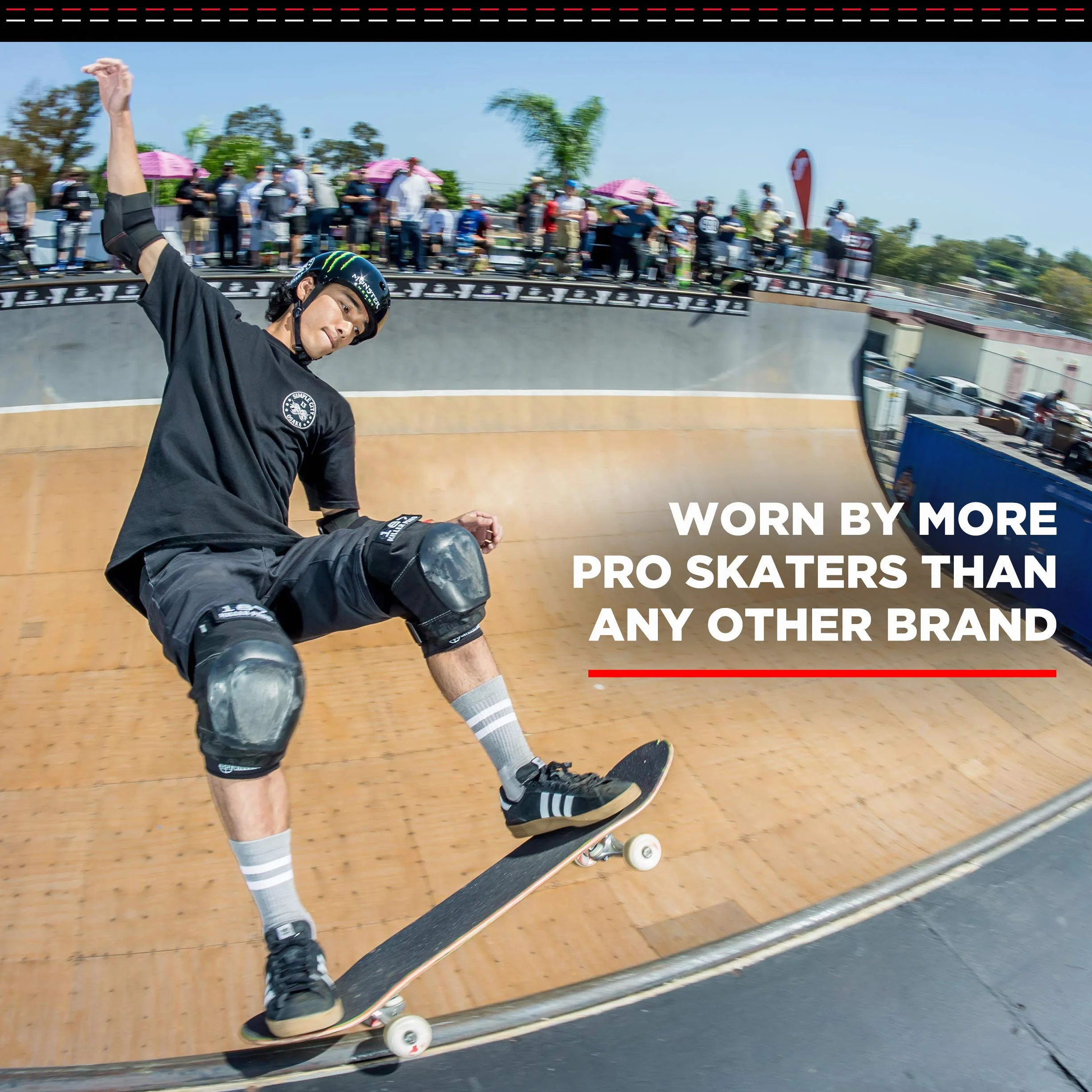 187 Paire De Genouillères Skateboard Pro Noir Noir (XS, Noir)