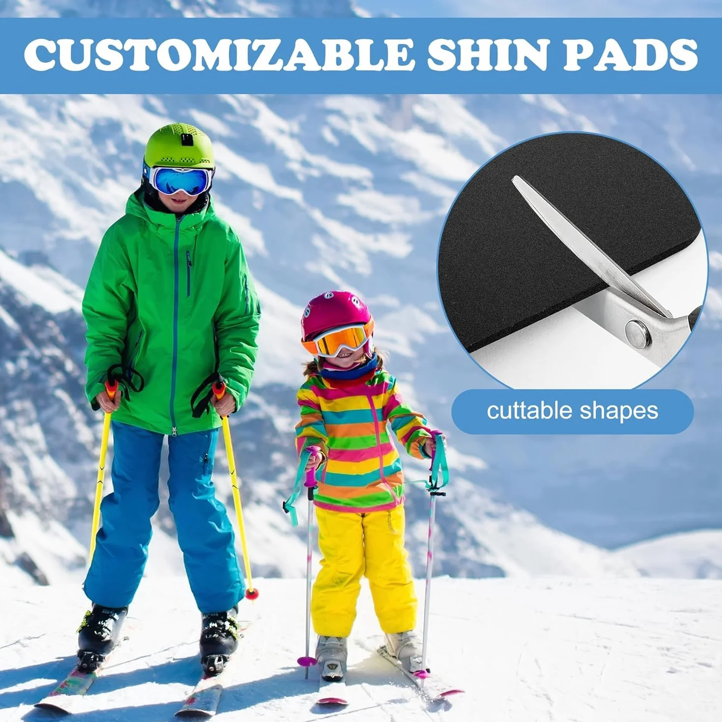 Protège-tibias en mousse épaisse pour chaussures de ski snowboard et bottes