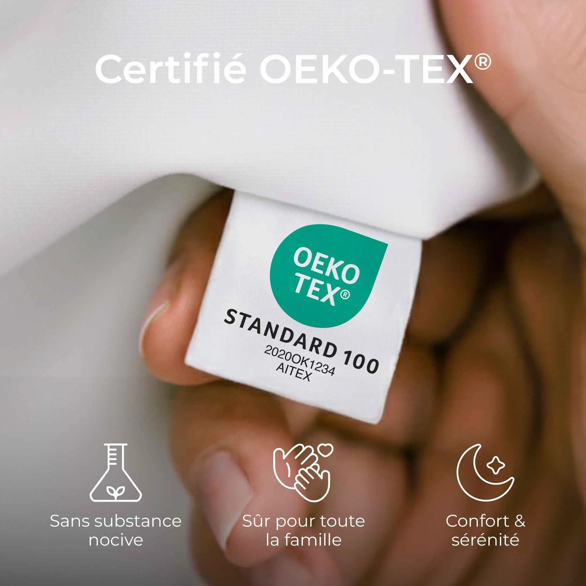 Taie Oreiller 50x70 Coton Renforcé Set de 2 Blanc 57 Fils/cm² Certifié Oeko Tex